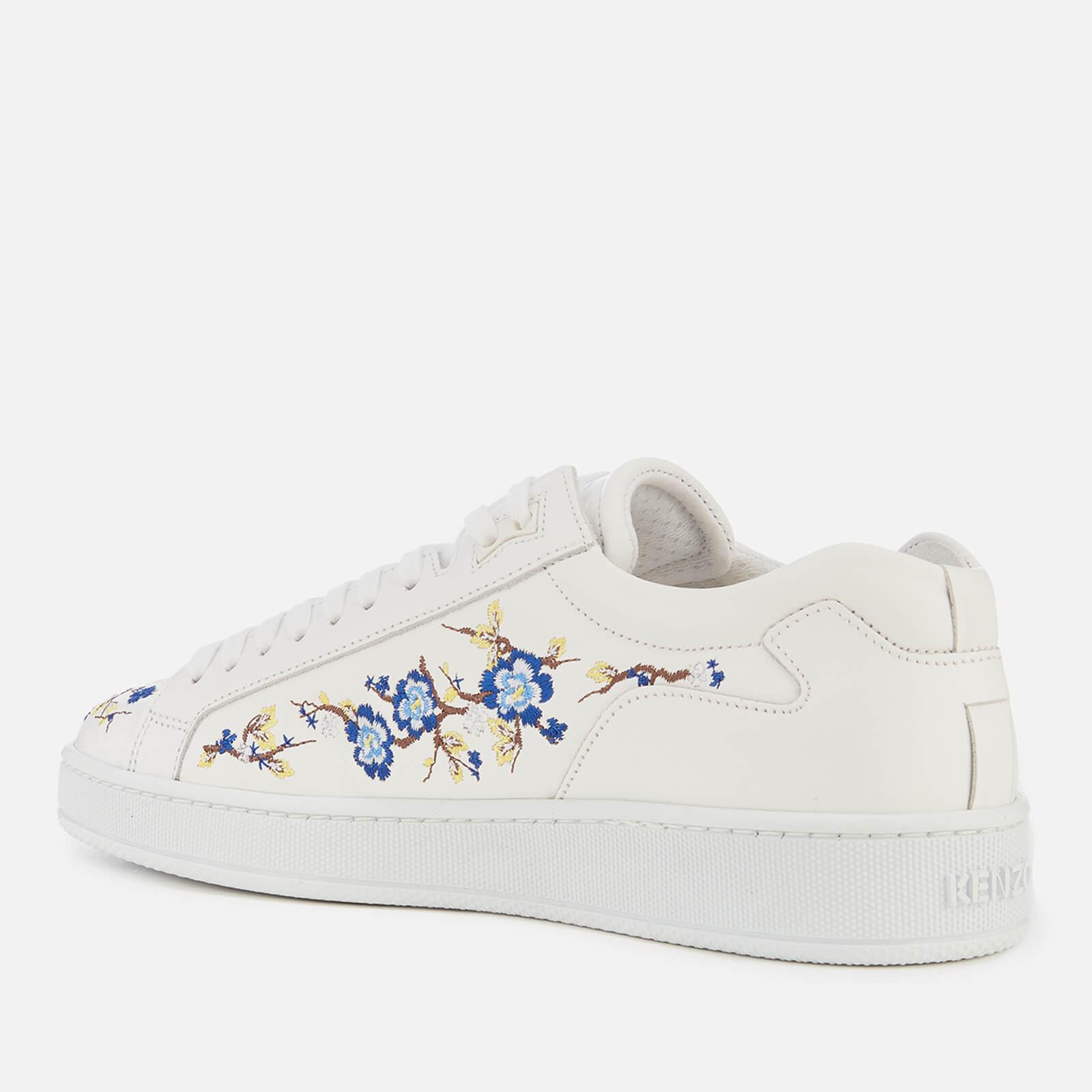 white sneakers with embroidery