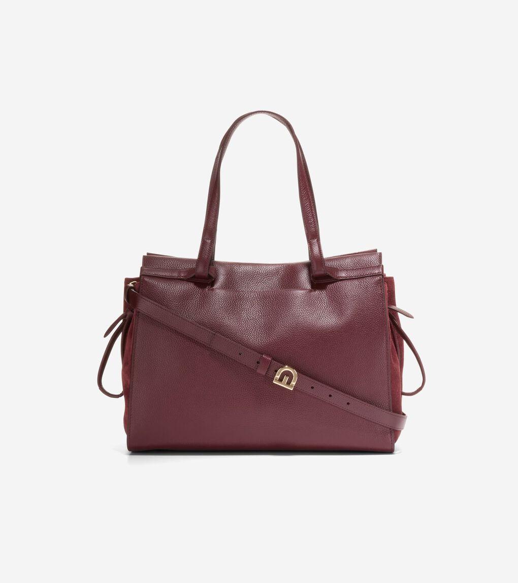【Cole Haan】★サッチェルバッグ★ Grand Ambition Side-Cinch Grand Ambition Side-Cinch Satchel in Dark Red | Cole Haan