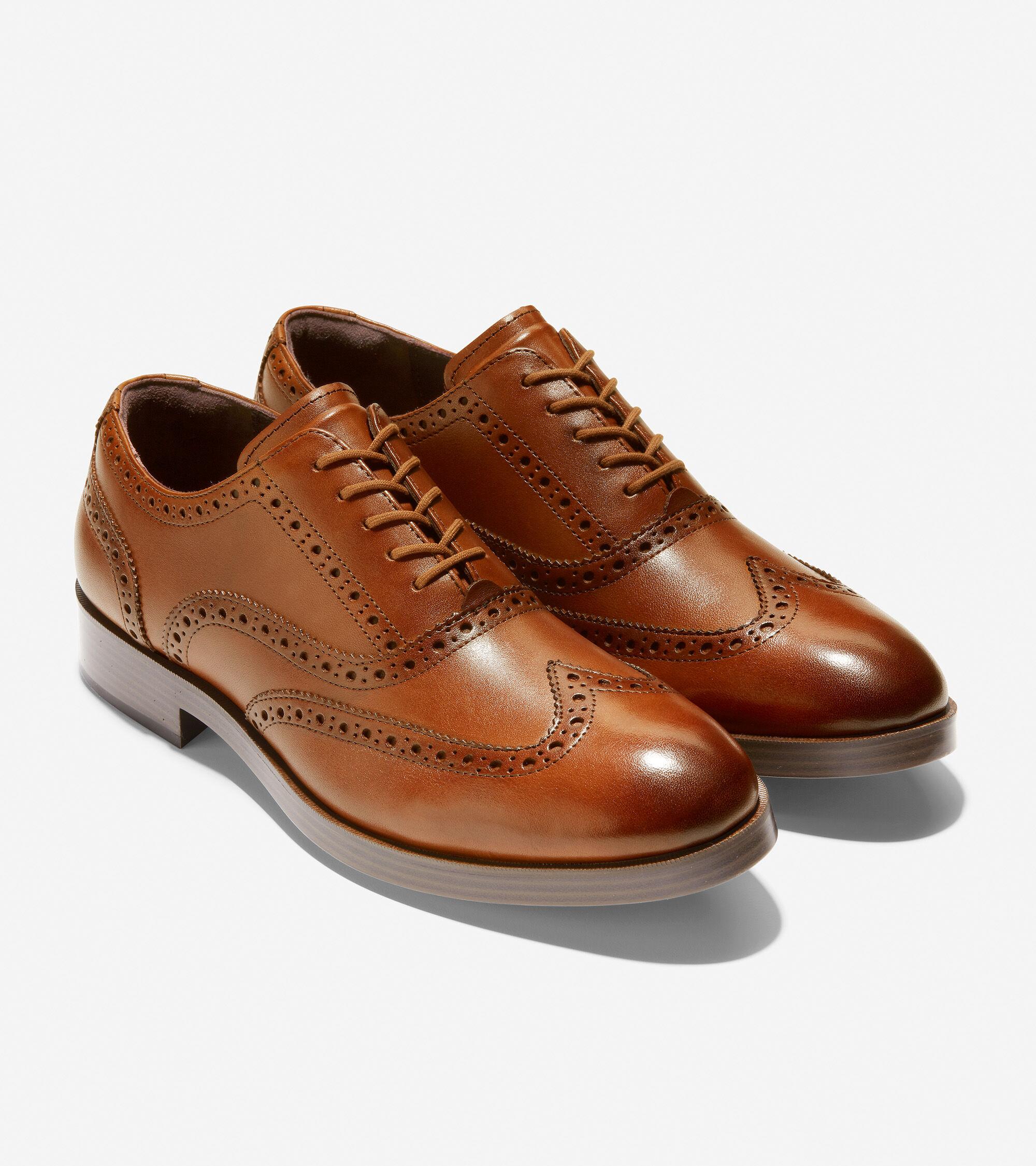 Cole Haan Leather Henry Grand Wingtip Oxford in Light Brown (Brown) for ...