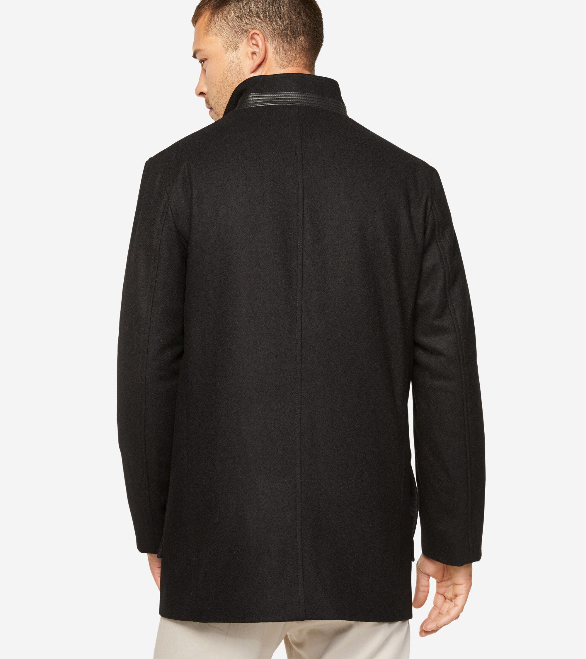 Cole Haan Melton Wool 3-in-1 Coat in Black for Men - Lyst