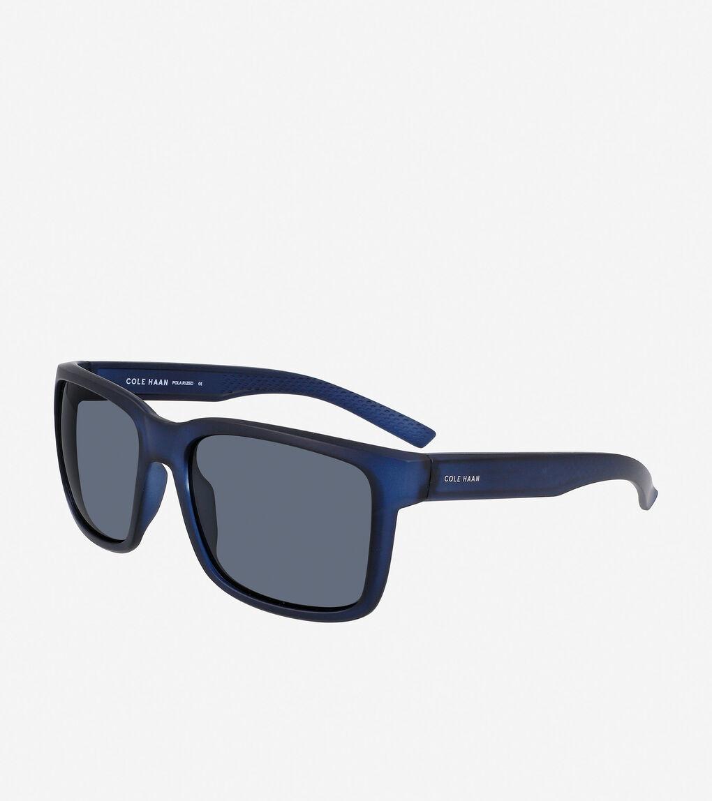 Cole Haan Matte Square Sunglasses in Blue for Men | Lyst