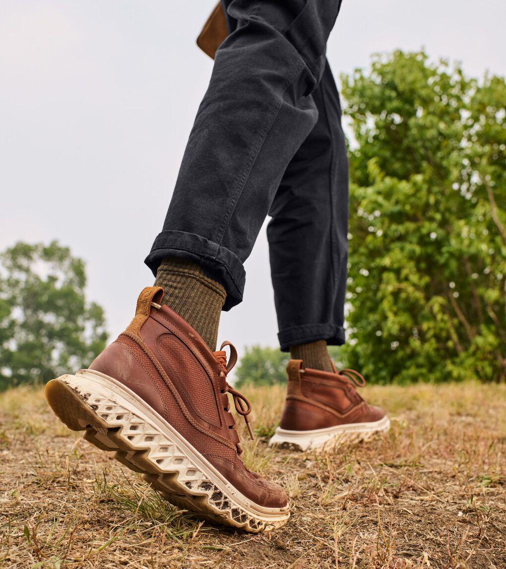 thumbnail image 2 of Cole Haan 5.Zerogrand Street Waterproof Hiking Boots For Men - Brown Fabric - Casual Lace Up Ankle Boots C35700 2 of 6