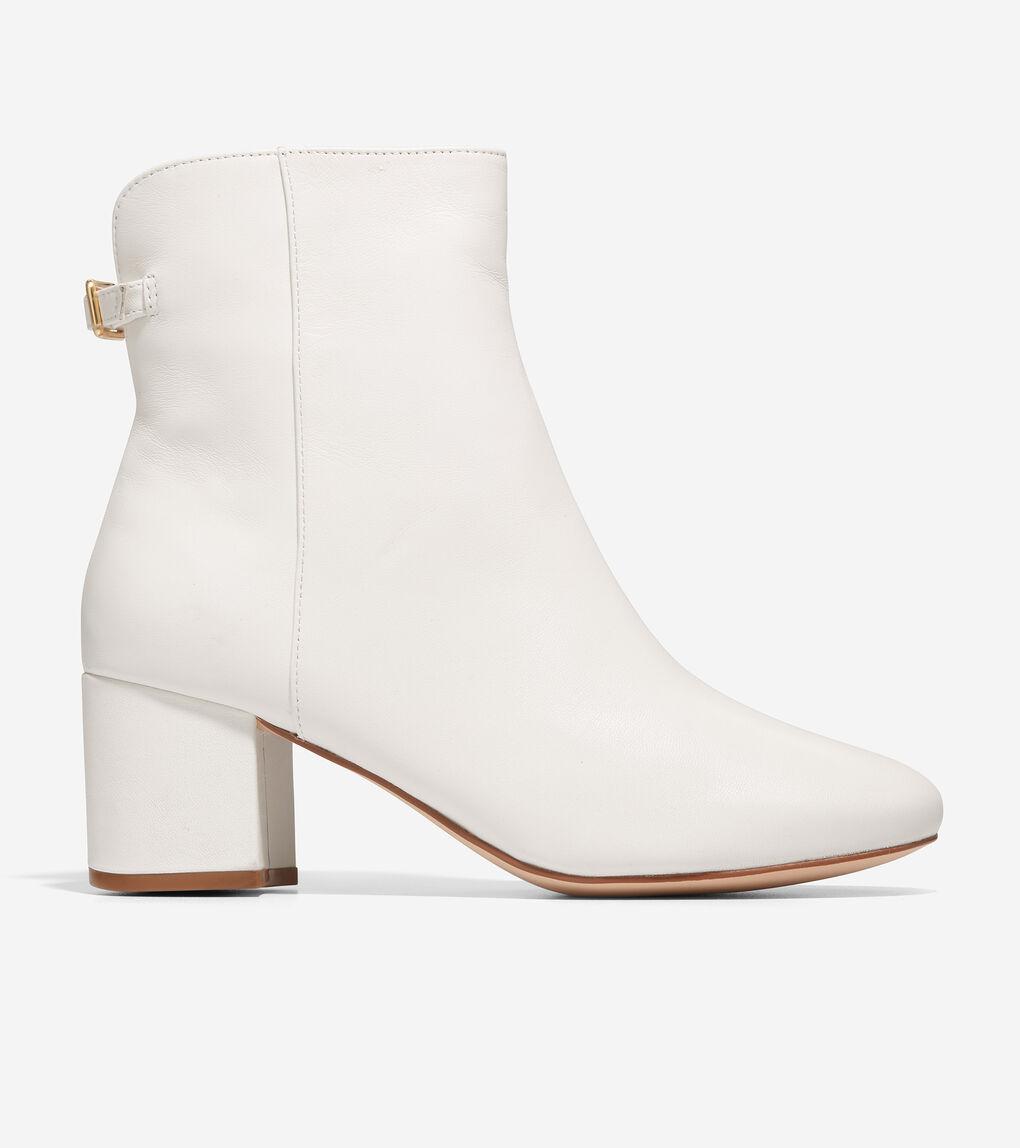 Ladies white clearance leather ankle boots