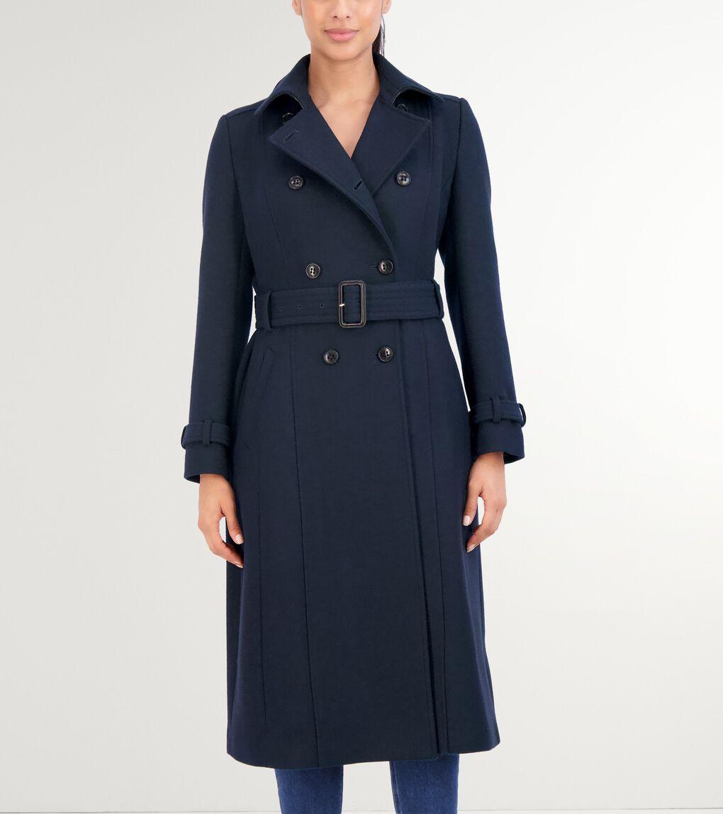 Cole haan double breasted trench coat sale