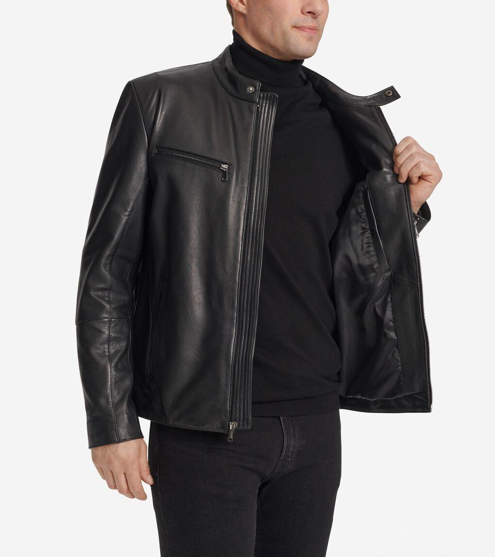 Cole haan mens leather jackets online