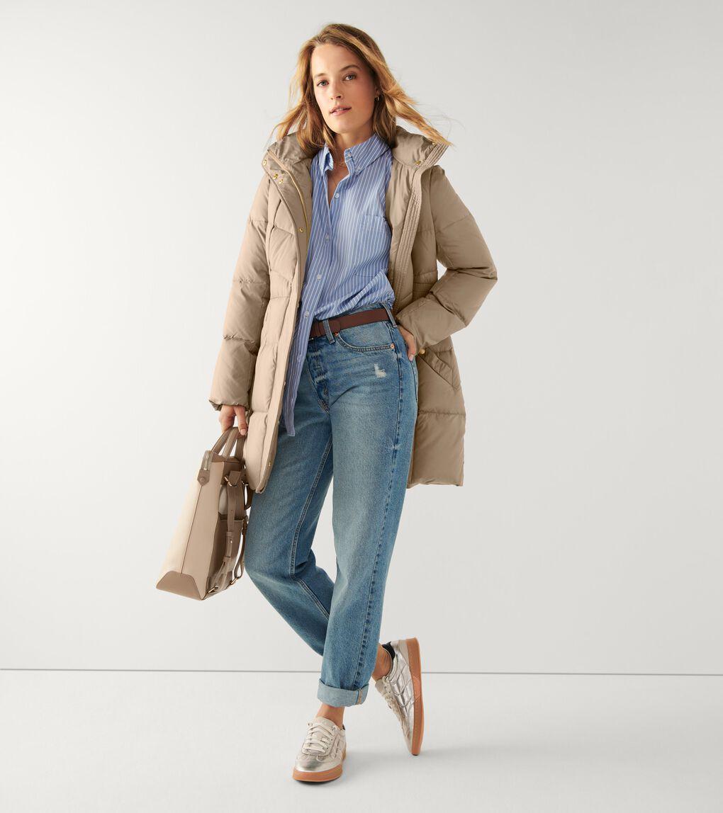 Cole haan womens long best sale down coat