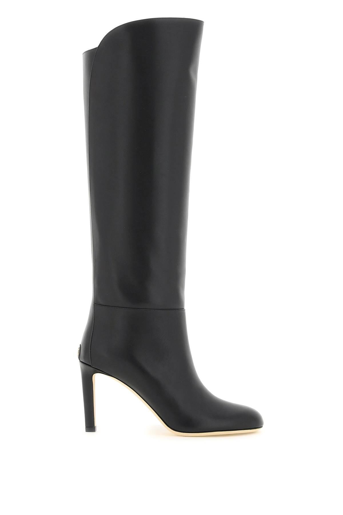 Jimmy Choo Karter 85 Leather Boots in Black | Lyst Canada