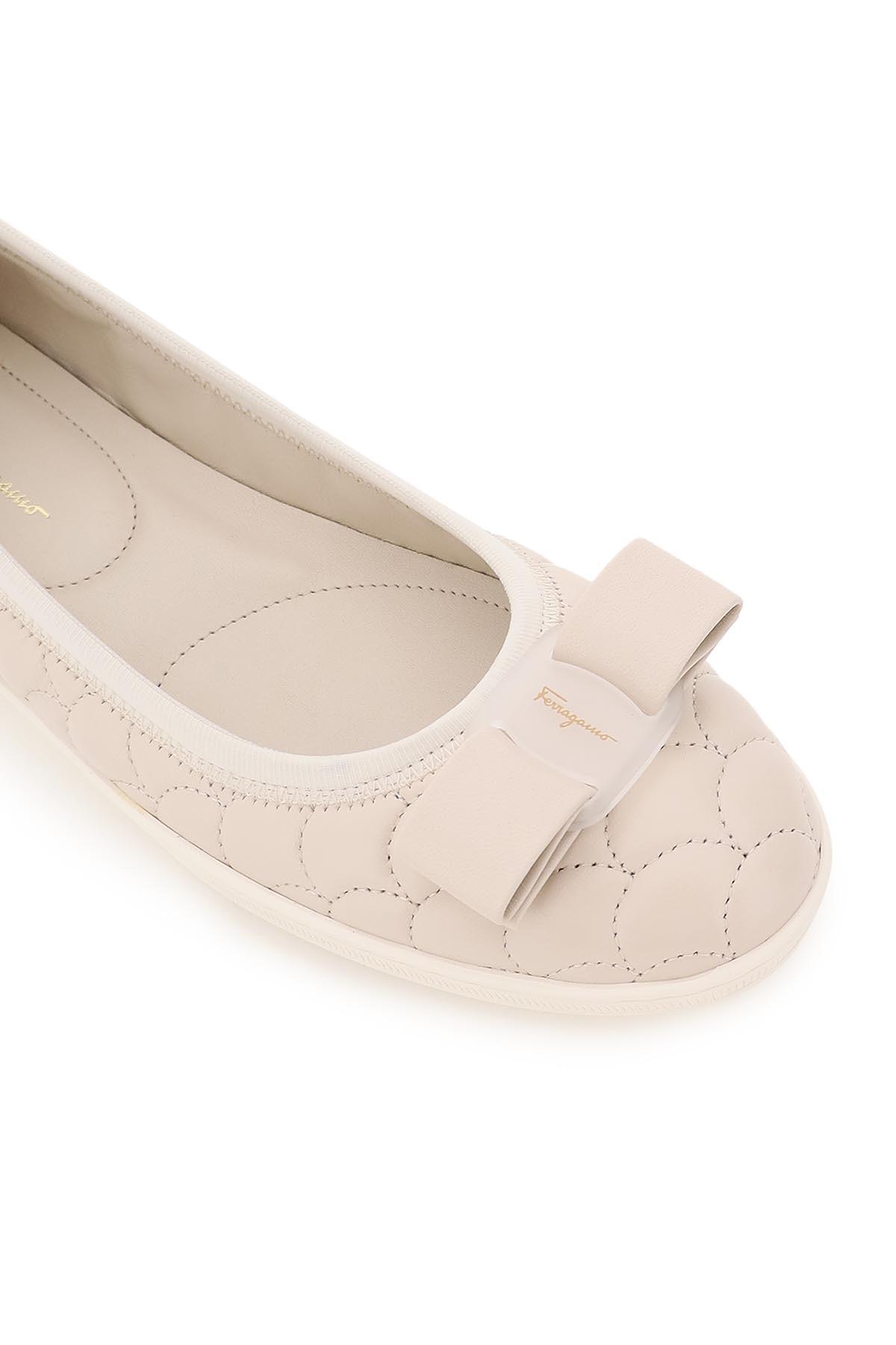 Ferragamo Savina Quilted Ballerinas 1 in Natural Lyst Australia