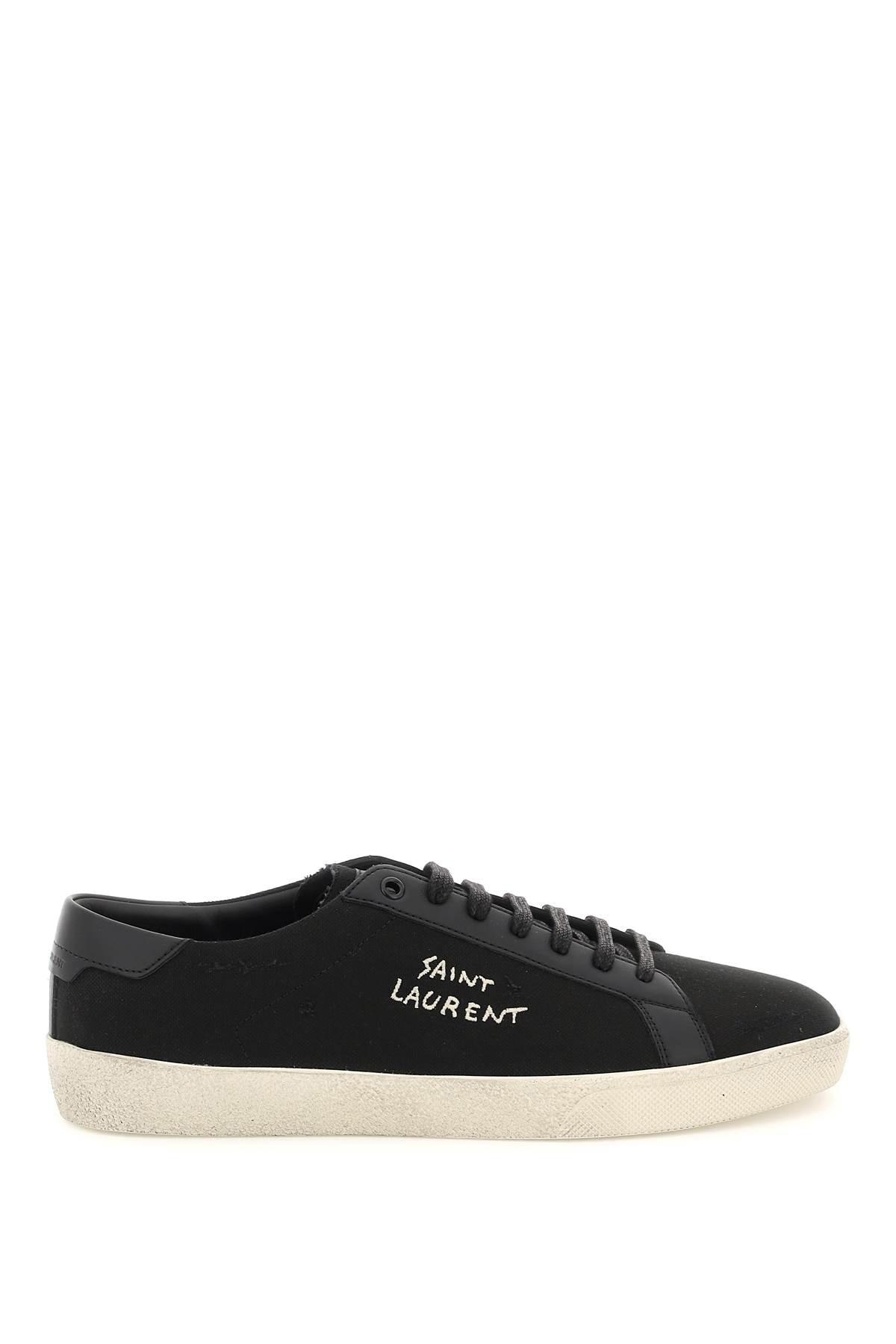Saint Laurent Sl06 Canvas Sneakers in Black for Men | Lyst