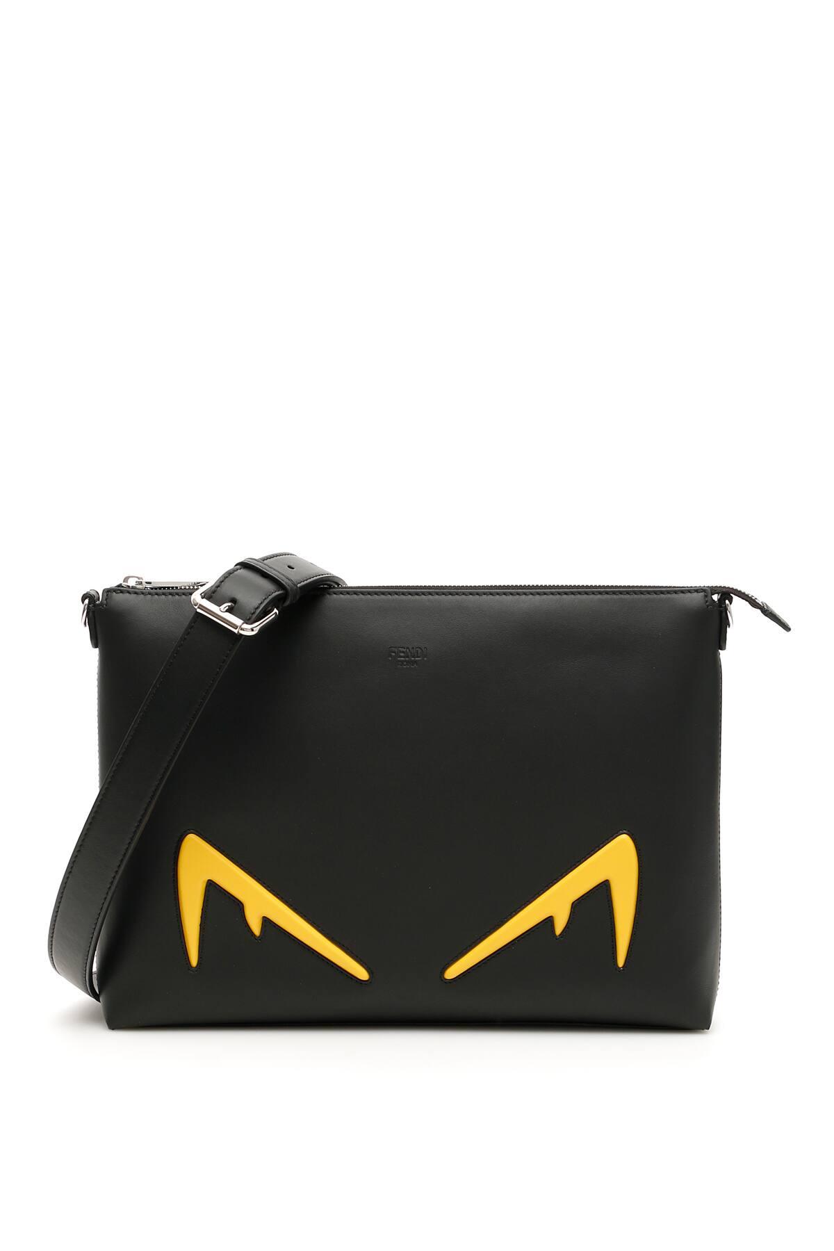 Fendi Diabolic Eyes Messenger Bag in Black for Men Lyst