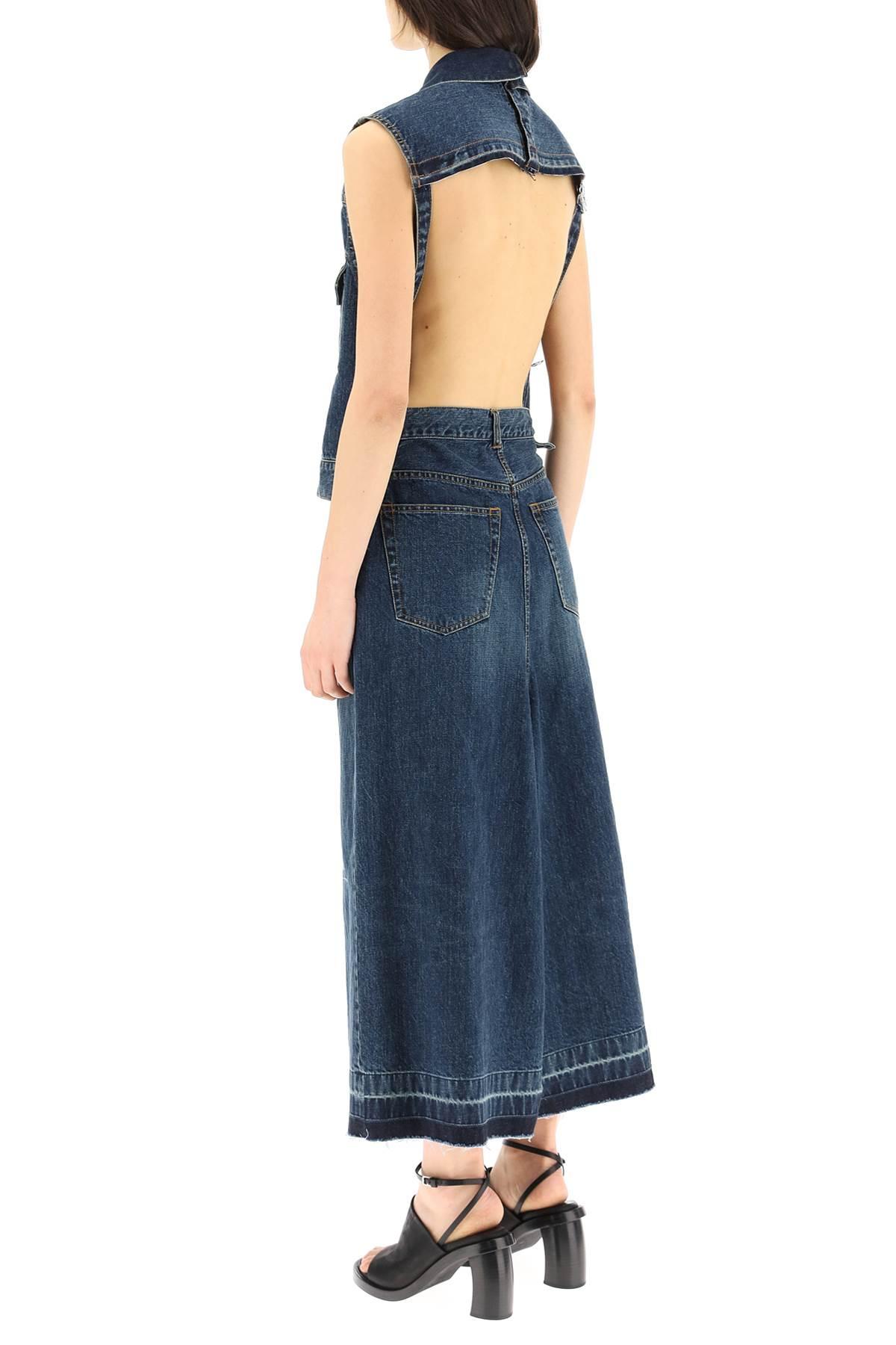 Sacai Open-back Denim Dress in Blue 