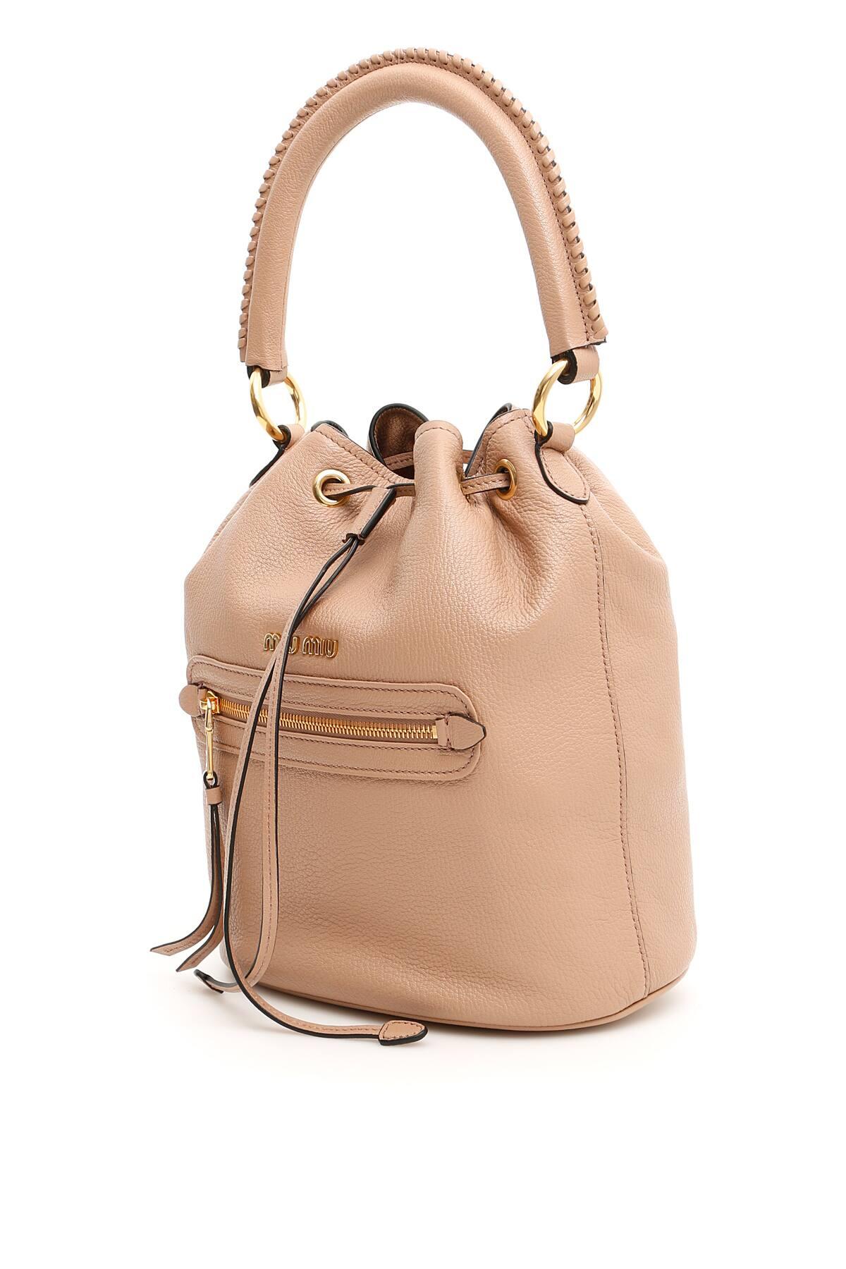 Miu Miu Madras Bucket Bag in Pink Lyst