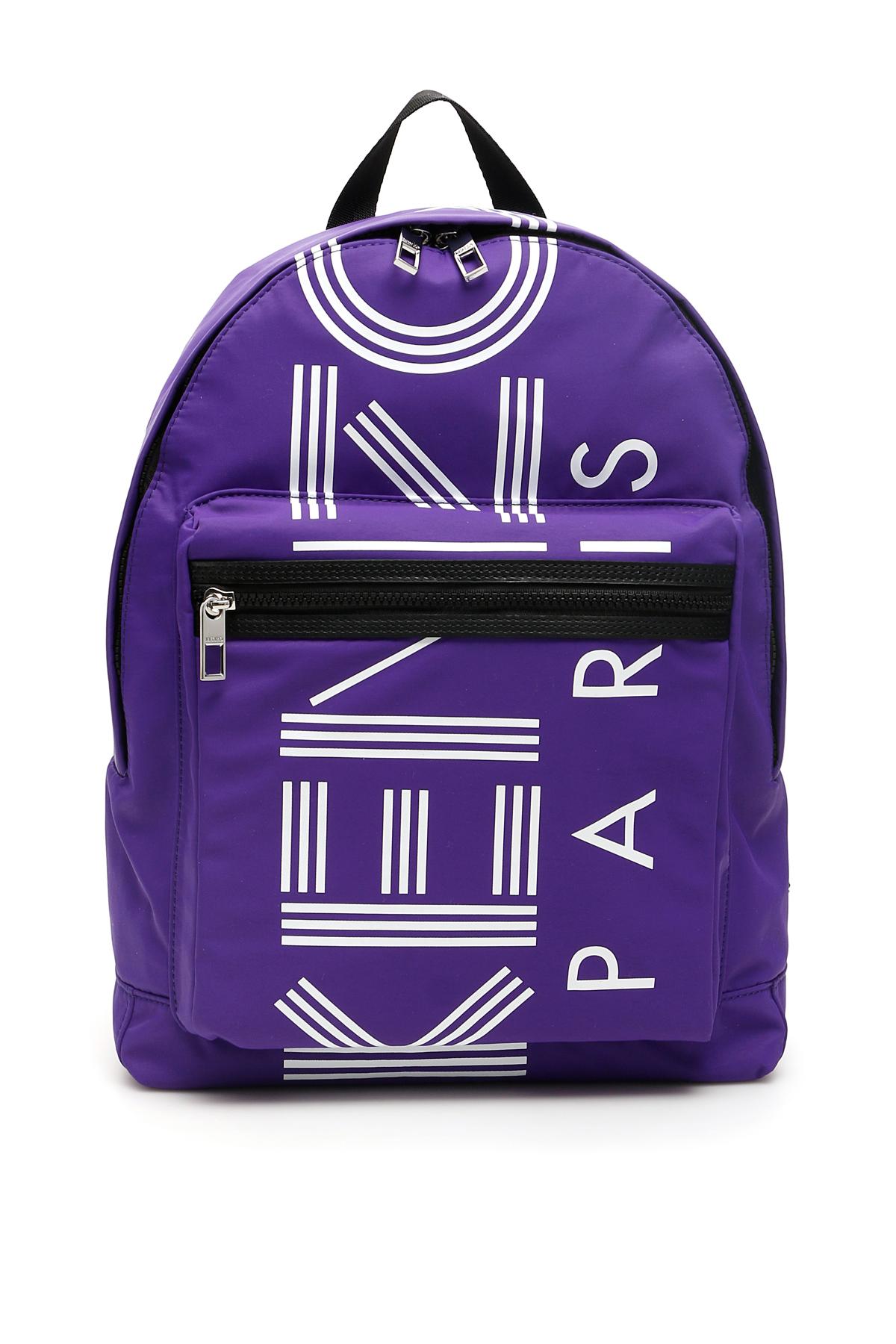 black and purple backpack