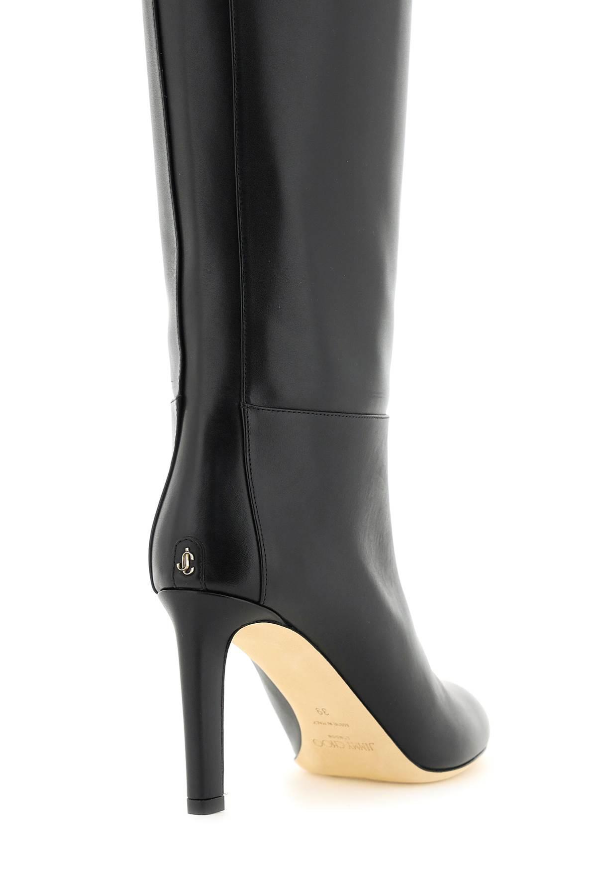 Jimmy Choo Karter 85 Leather Boots in Black | Lyst