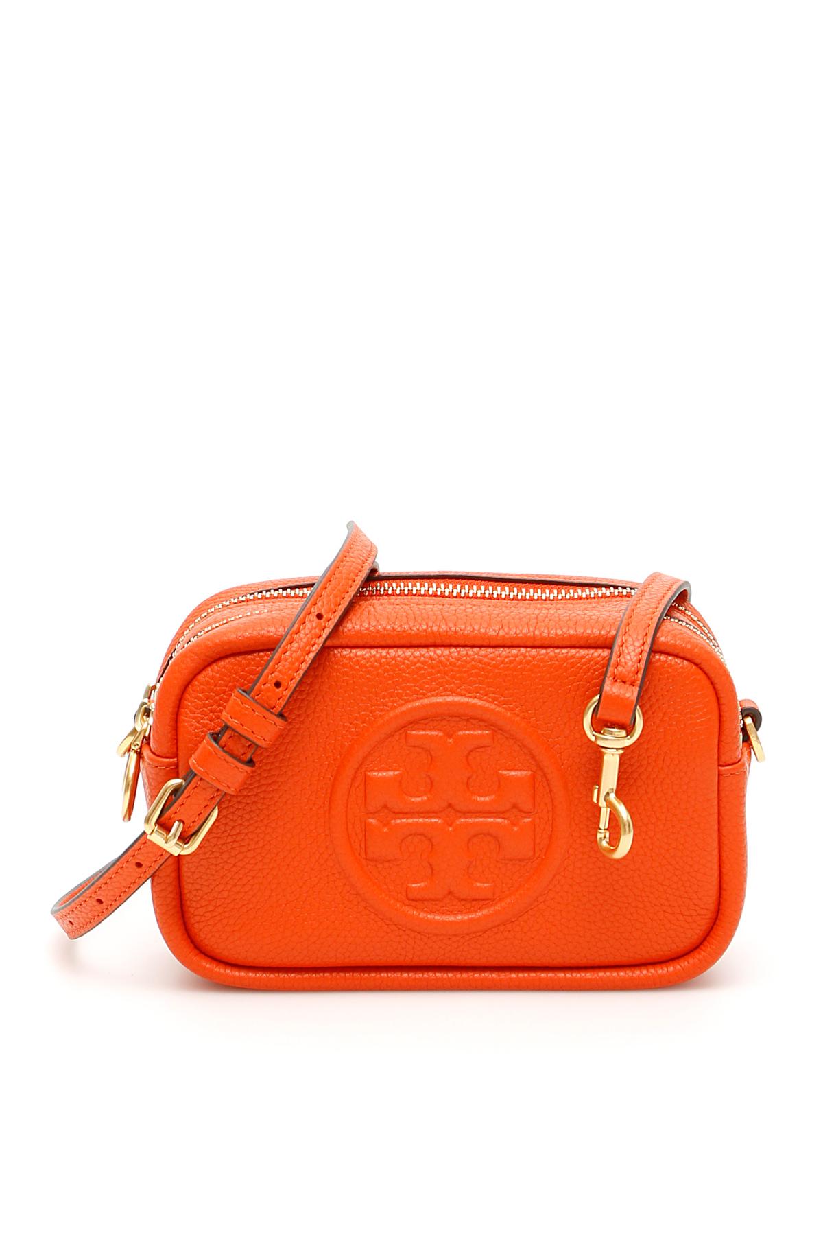 Tory Burch Perry Bombe Leather Crossbody Bag in Orange Lyst