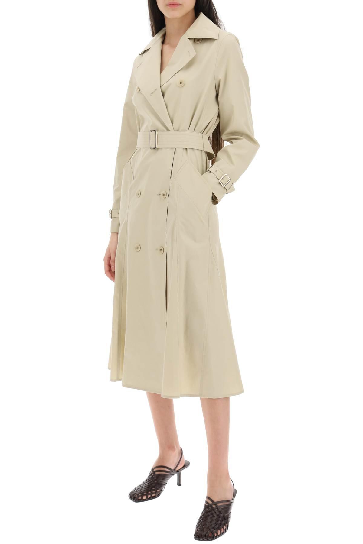 Max Mara 'fronda' Double-breasted Cotton Trench Coat in Natural | Lyst