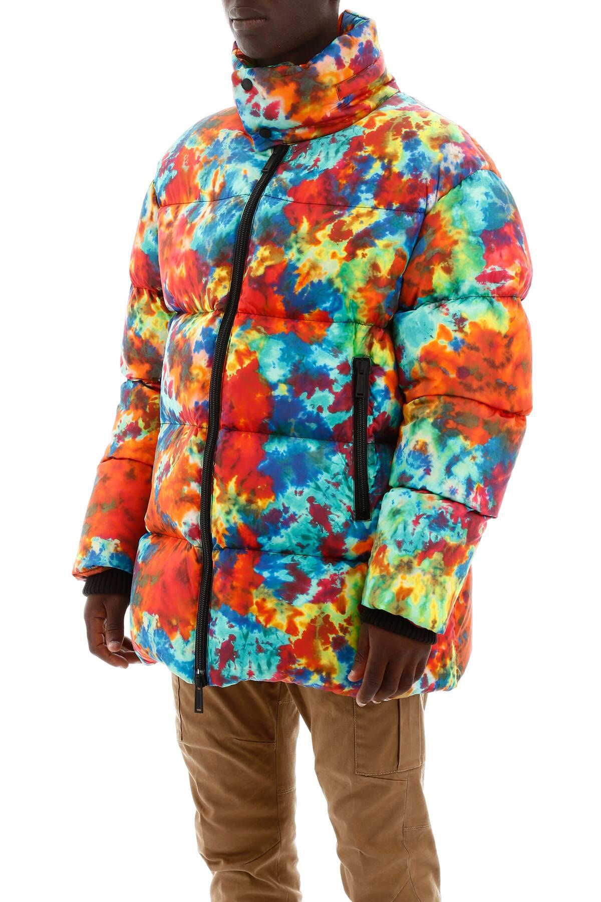 DSquared² Synthetic Tie-dye Puffer Jacket in Red,Yellow,Blue (Blue) for Men  | Lyst