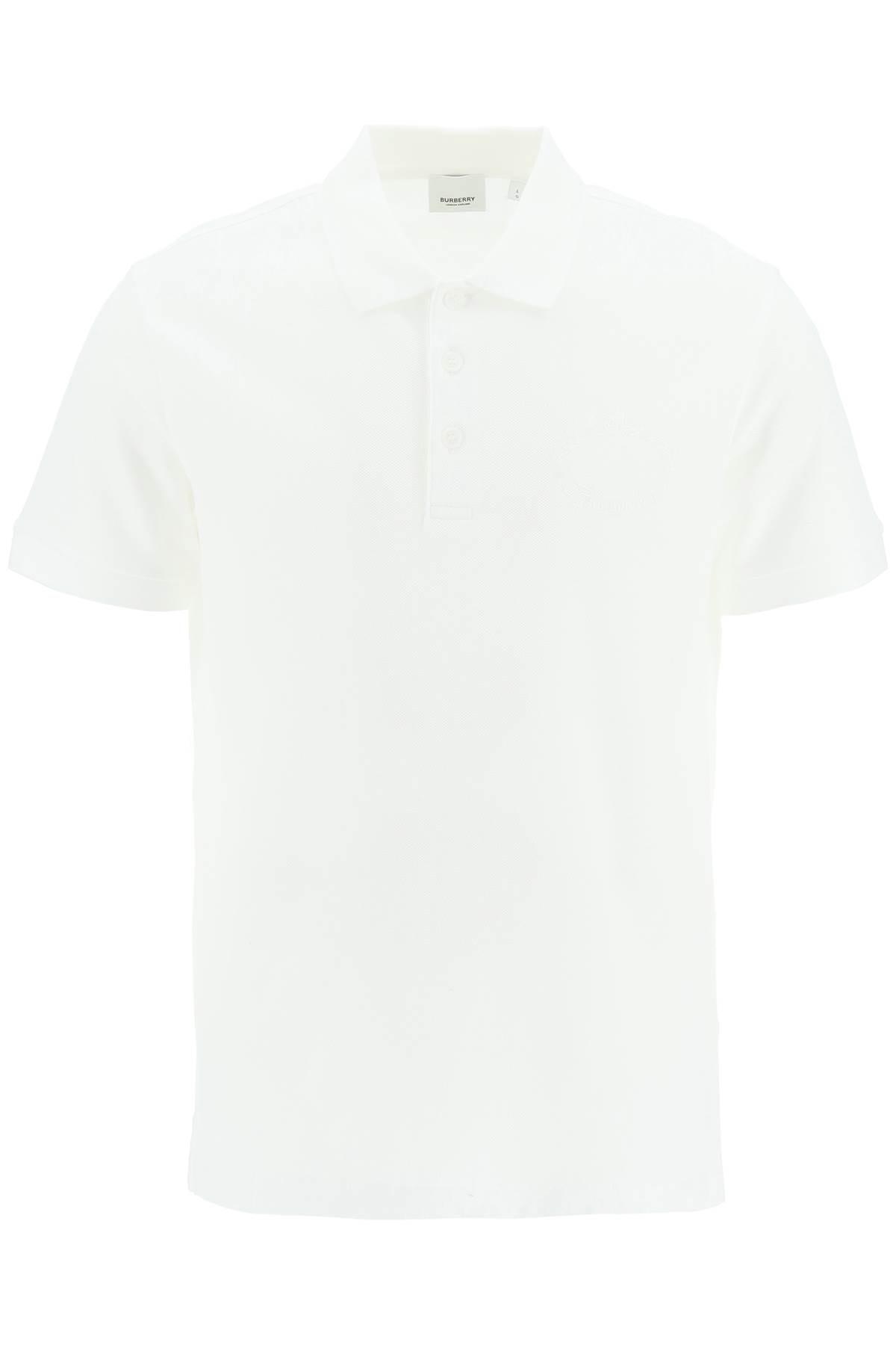 Burberry Cotton Polo Shirt With Crest Embroidery in White for Men | Lyst
