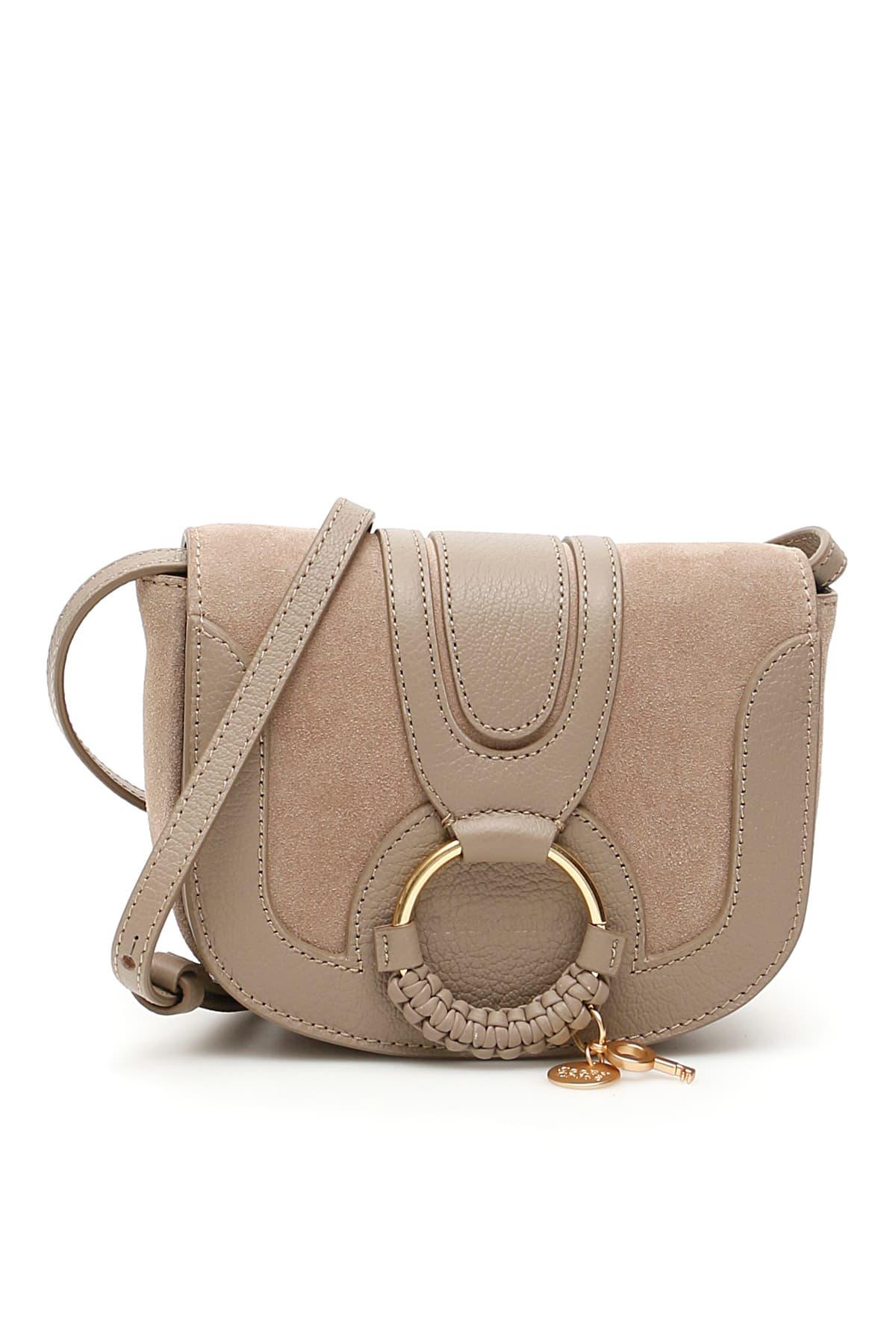 See By Chloé Leather Mini Hana Shoulder Bag in Beige,Grey (Natural) - Lyst