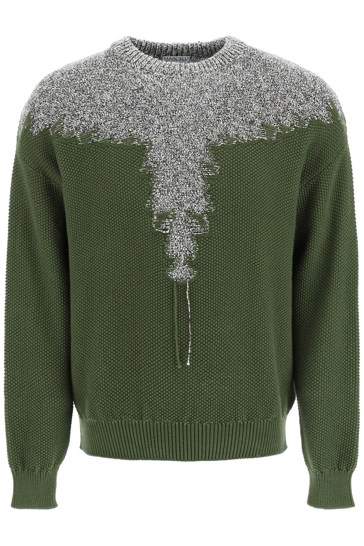 Marcelo Burlon 'block Wings' Cotton Sweater in Green for Men | Lyst Canada