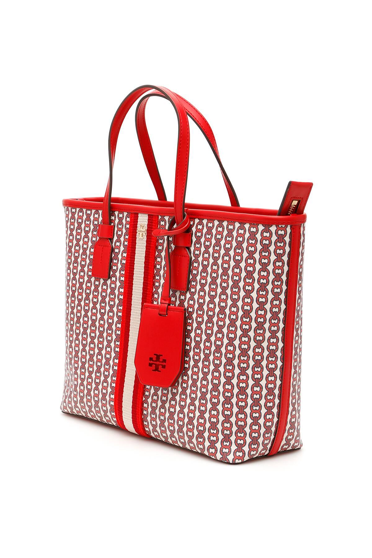 Tory Burch Gemini Link Canvas Tote Red Gemini Link Lyst Canada
