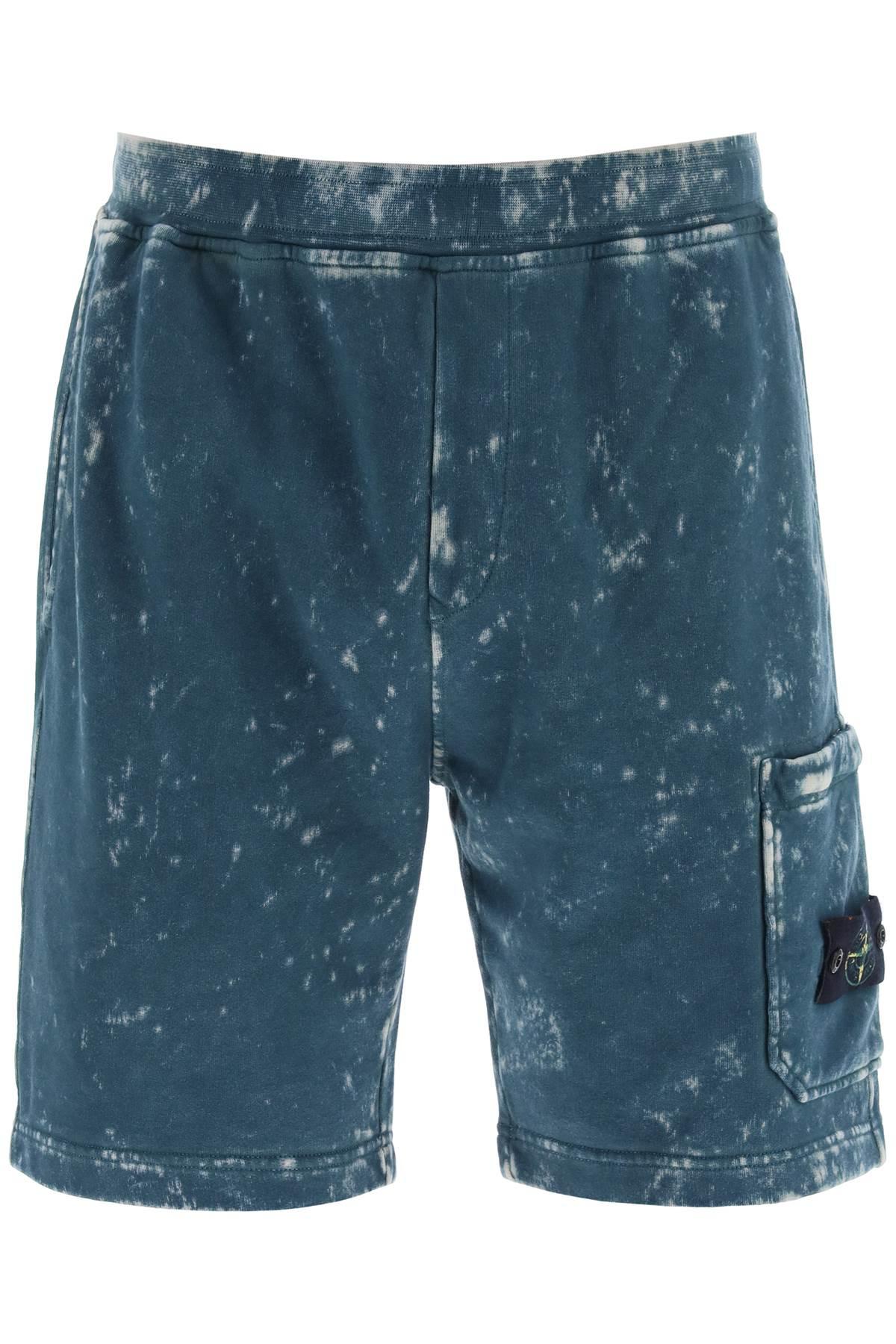 Stone Island Off-dye Ovd Cotton Fleece Shorts in Blue for Men | Lyst