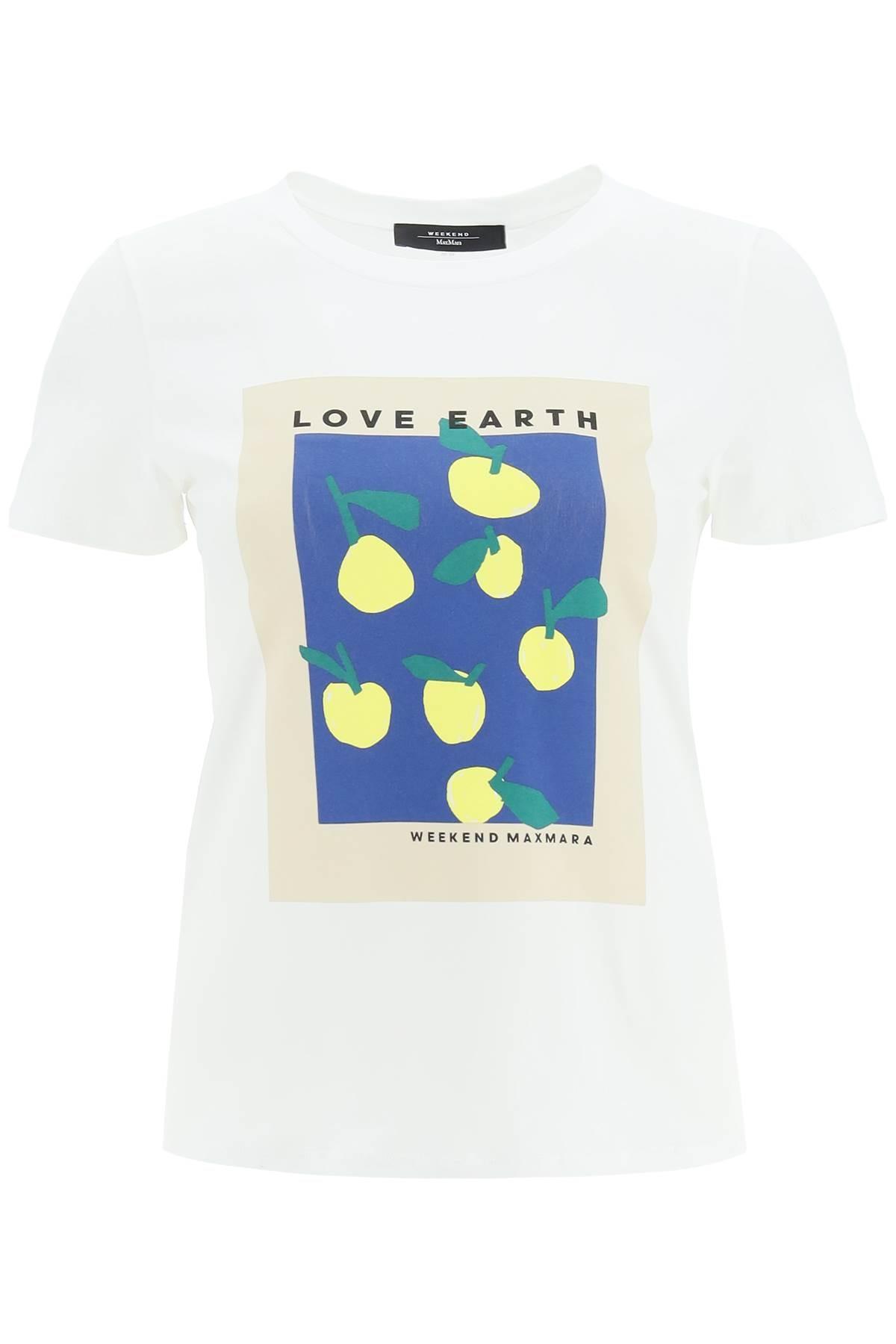 Weekend by Maxmara 'cablo' T-shirt Love Earth Print in Blue | Lyst