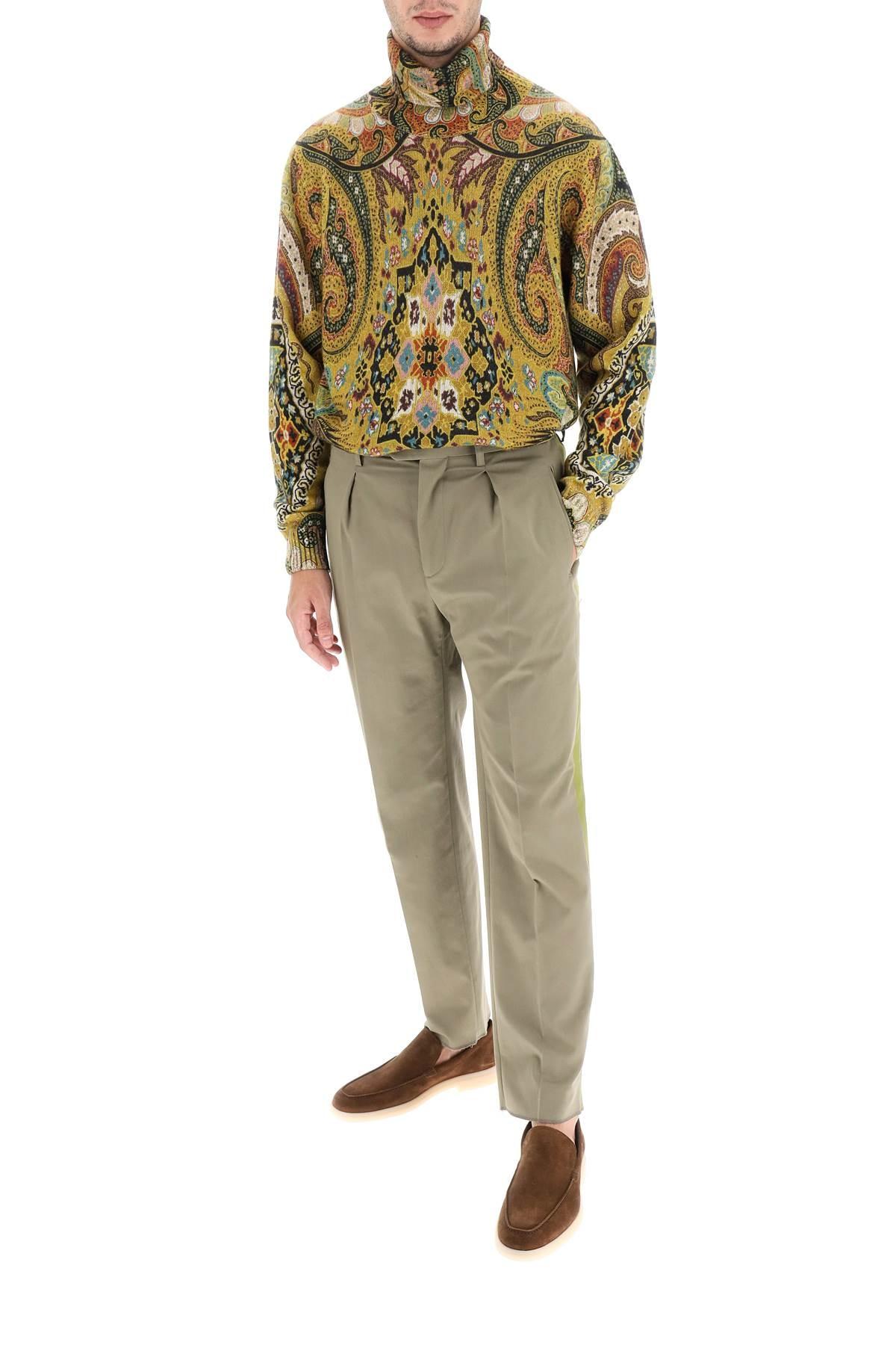 Mens Sweaters and knitwear Etro Sweaters and knitwear Etro Paisley Wool Turtleneck Sweater in Yellow,Black for Men Yellow Save 22% 