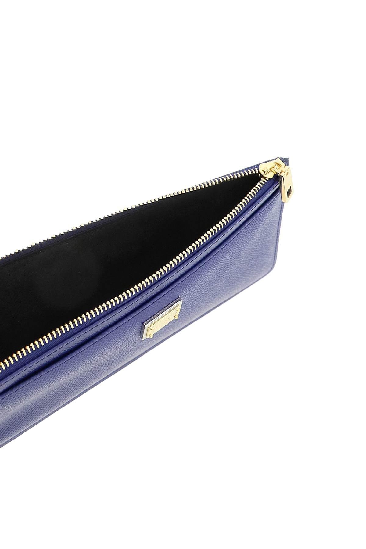 Purple Dolce & Gabbana Leather Card Holder Pouch In Dauphine Calfskin in Blue - Save 34% Womens Wallets and cardholders Dolce & Gabbana Wallets and cardholders 