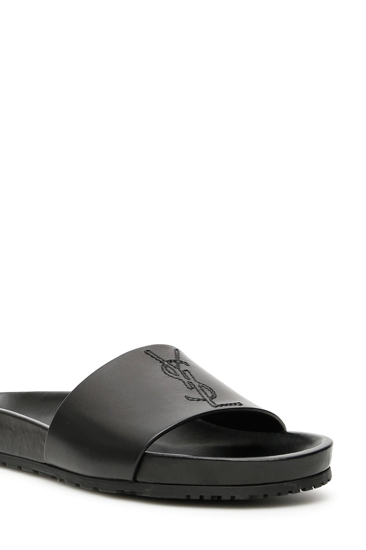 Saint Laurent 'jimmy' Slide Sandals in Black for Men | Lyst