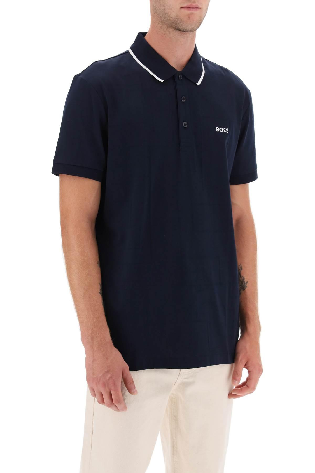 BOSS by HUGO BOSS Regular Fit Jacquard Polo Shirt in Blue for Men