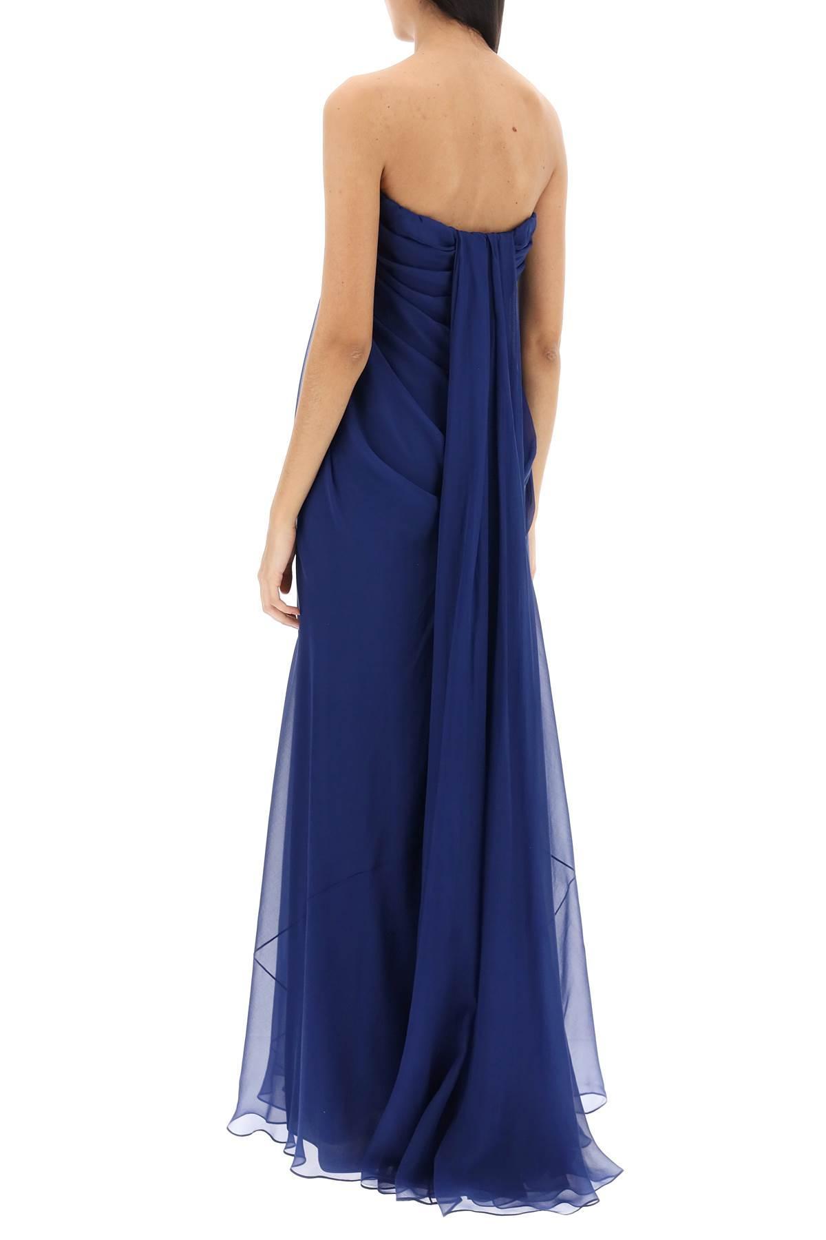 Silk blue shop gown