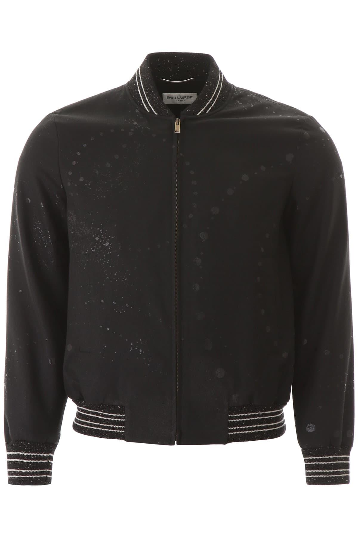 Saint Laurent Synthetic Galaxy Teddy Bomber Jacket in Black for Men - Lyst