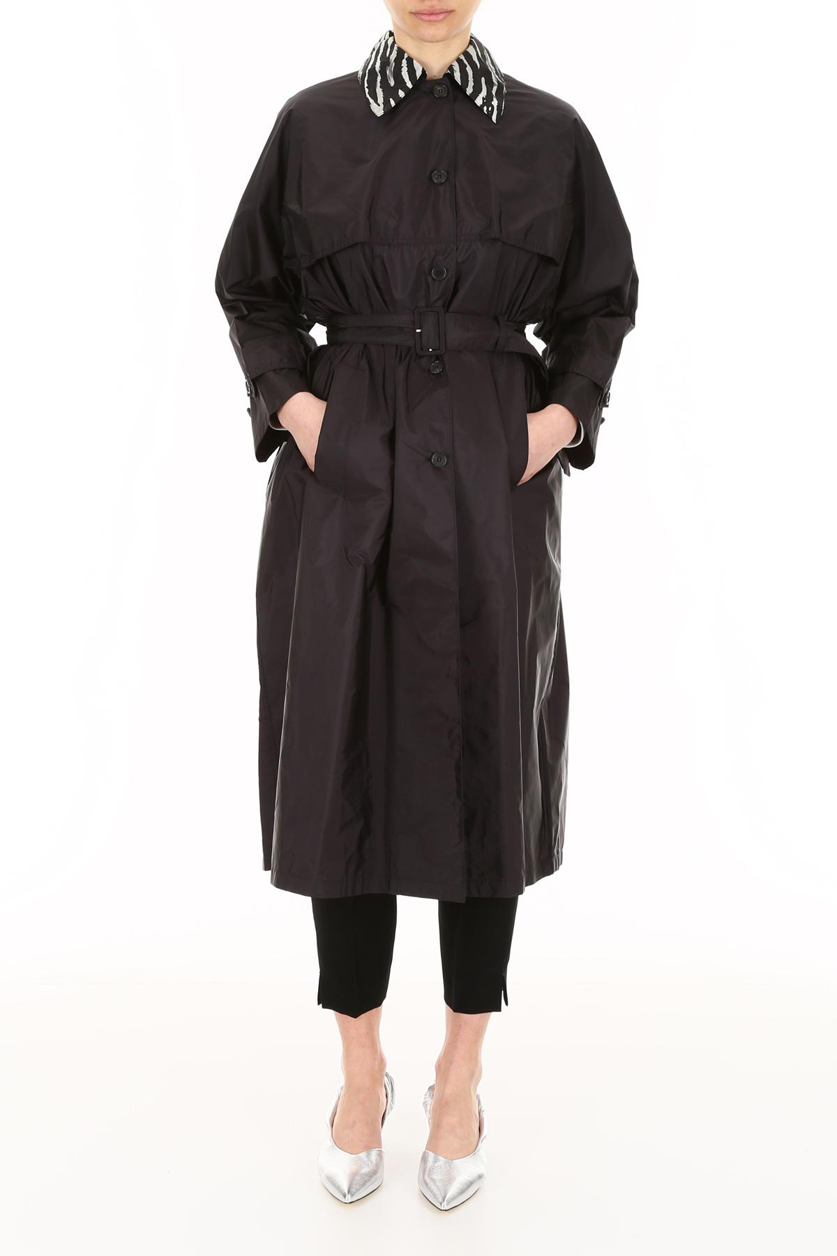 Prada Lightweight Nylon Trench Coat in Black | Lyst