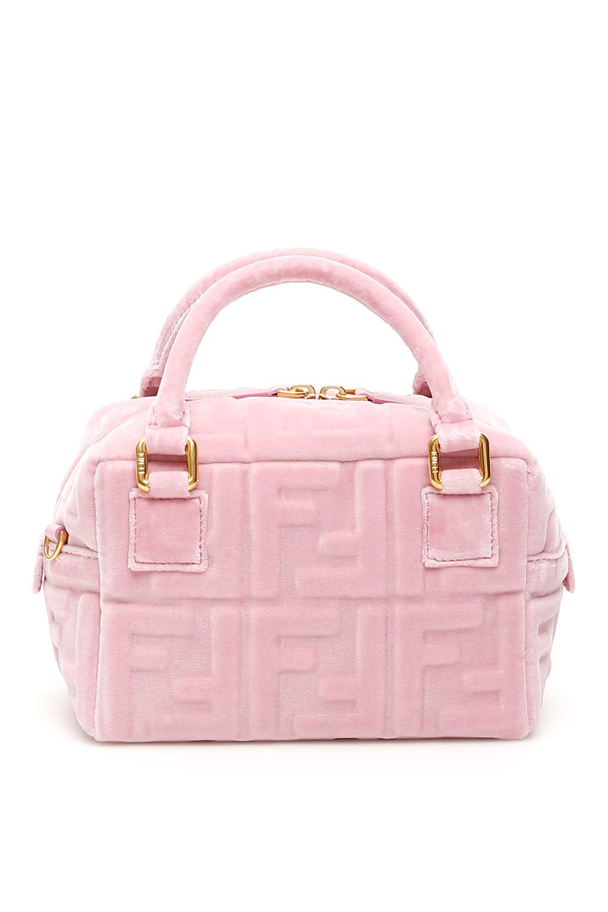 Fendi Velvet Boston Mini Bag in Pink