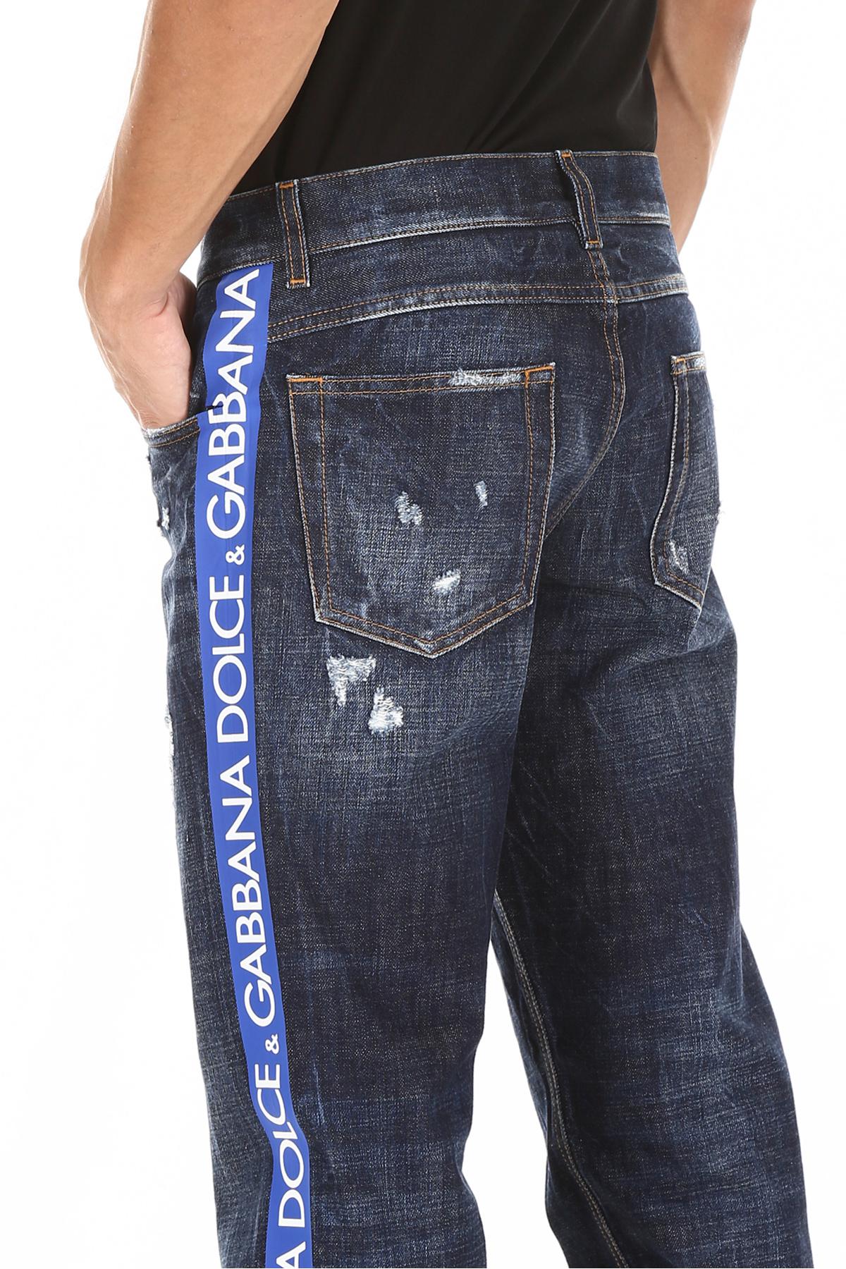 Jeans banda laterale logo da Uomo di Dolce & Gabbana in Blu | Lyst