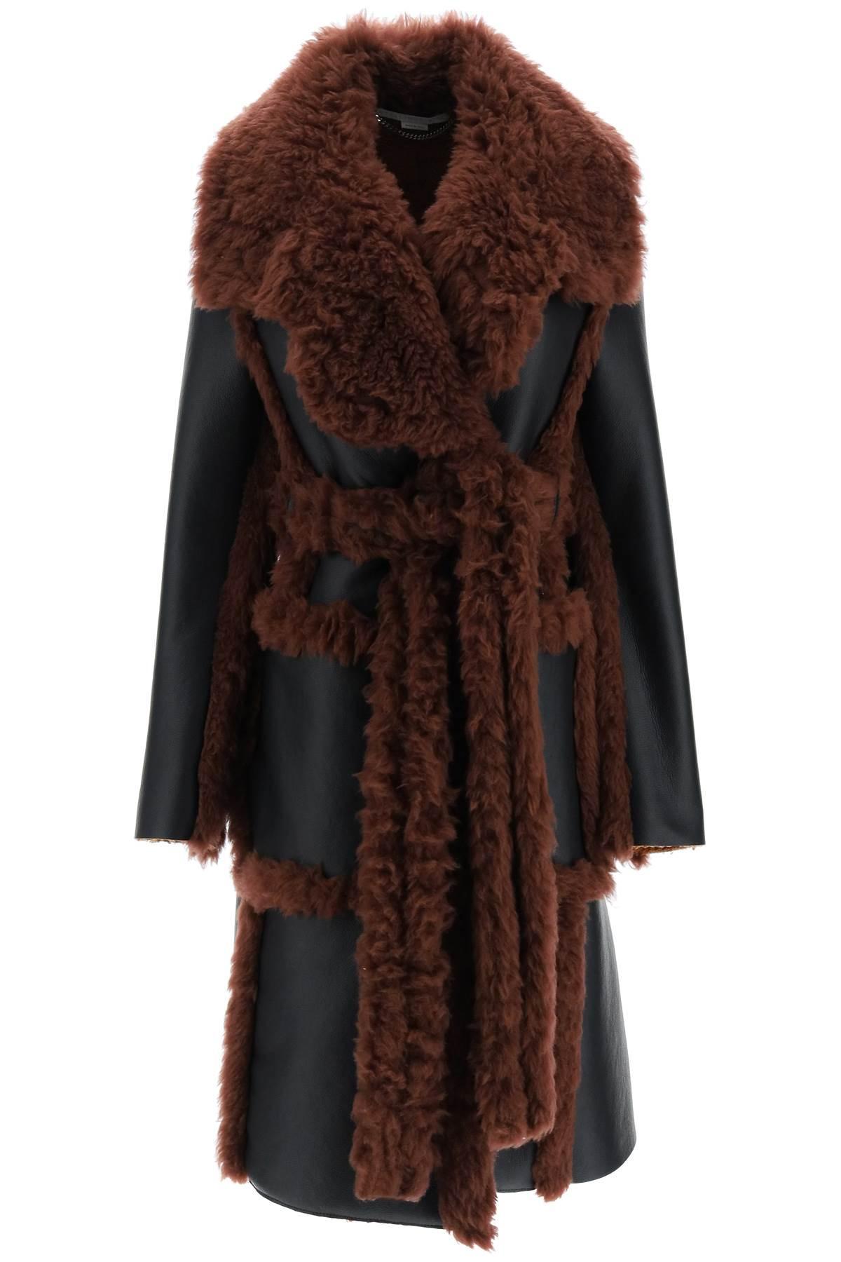 Stella McCartney Alter Mat Coat With Fur-free-fur in Brown | Lyst