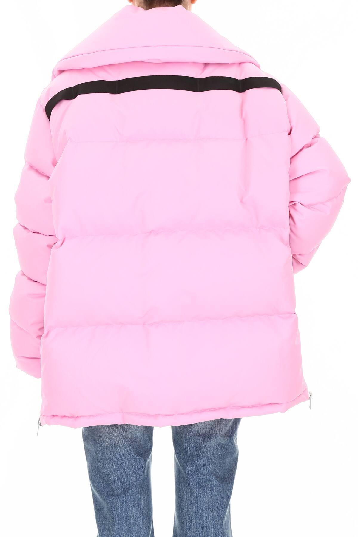 pink oversized puffer jacket