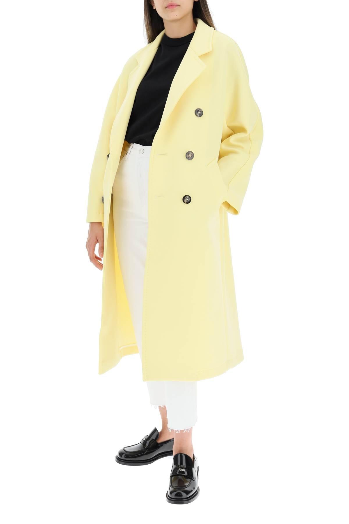 Max Mara 101801 Icon Coat In Jersey in Yellow | Lyst