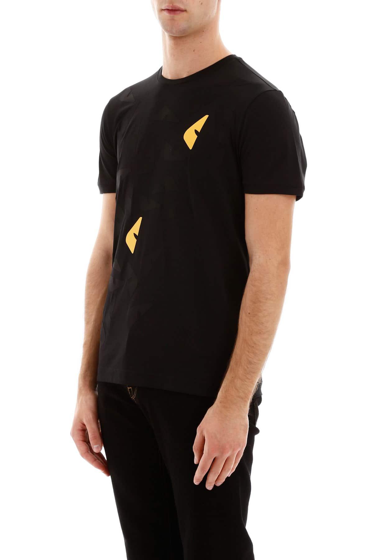 Fendi Bag Bugs Eyes Appliqu s T shirt in Black for Men Lyst Canada