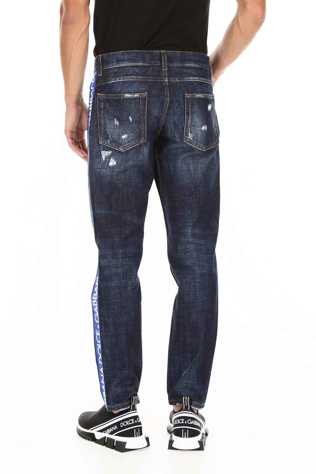 Jeans banda laterale logoDolce \u0026 Gabbana in Denim da Uomo colore Blu | Lyst