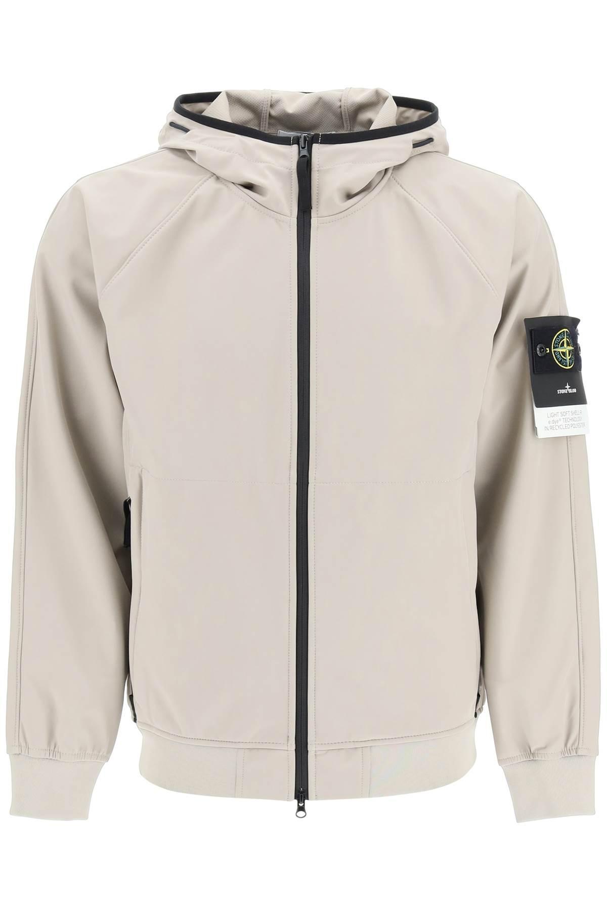Stone Island Light Soft Shell-r Jacket With E.dye Technology in White for  Men | Lyst