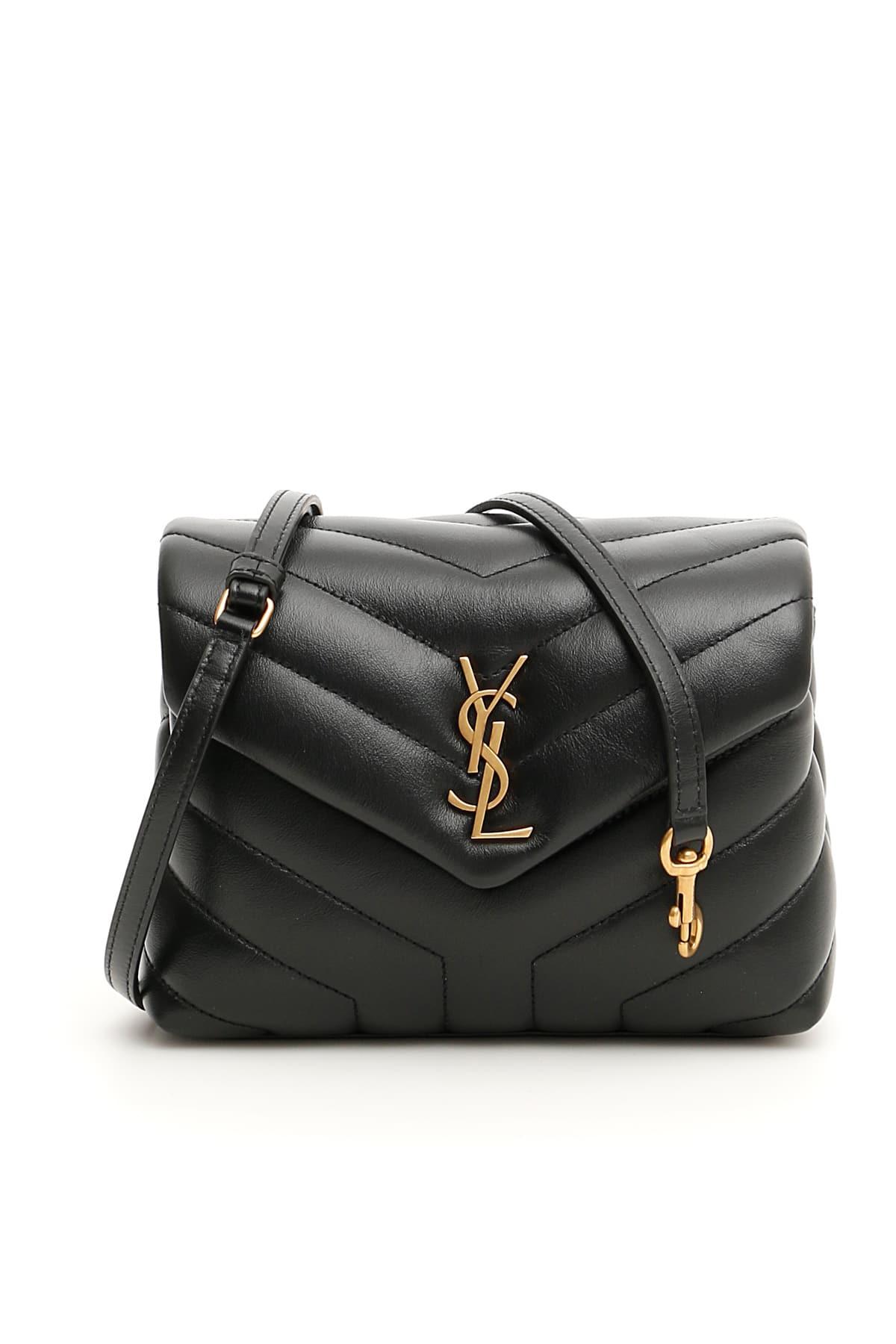 Saint Laurent Leather Monogram Loulou Mini Bag in Black Lyst