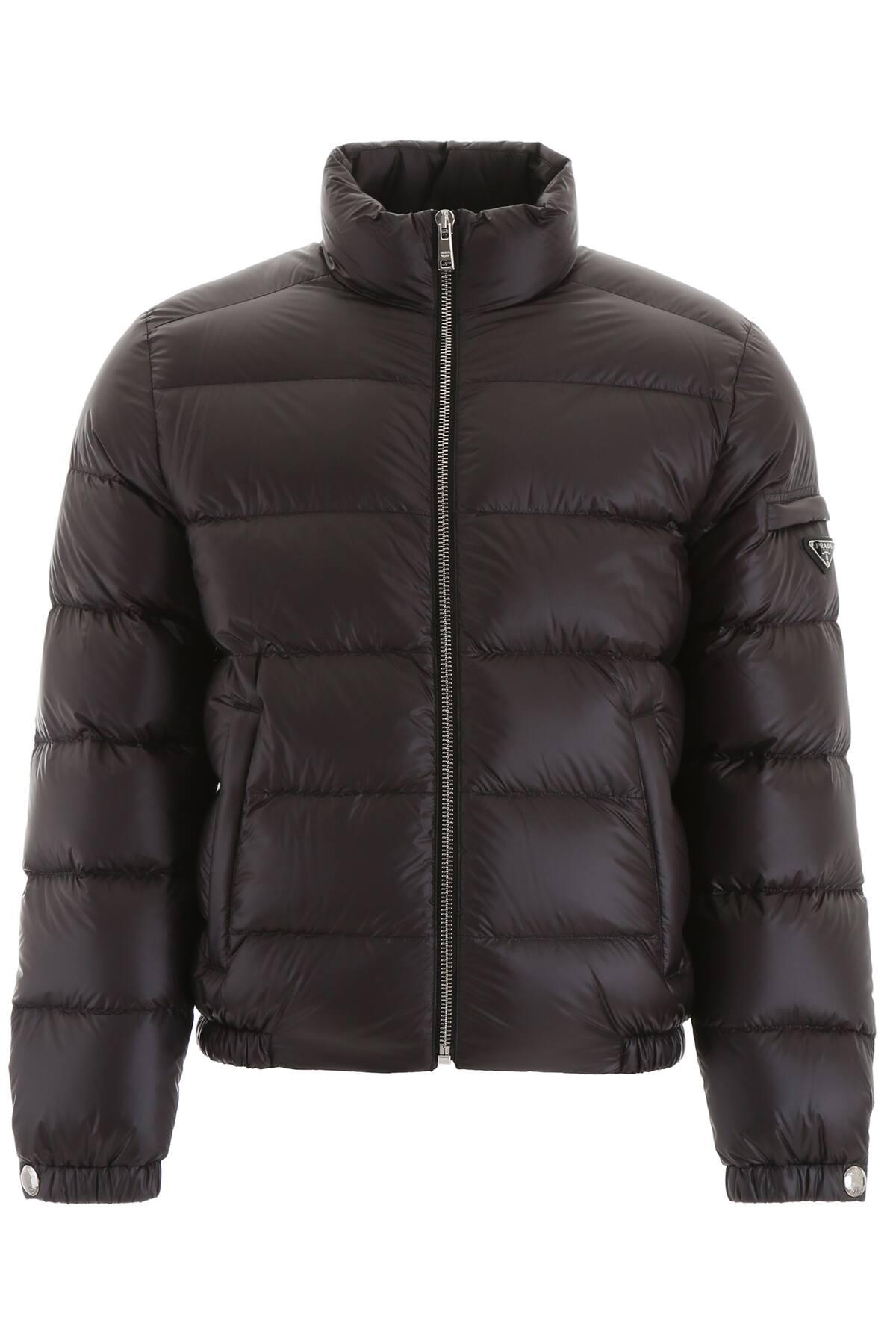 Prada Synthetic Puffer Jacket With Contrast Lining in Black,Green ...