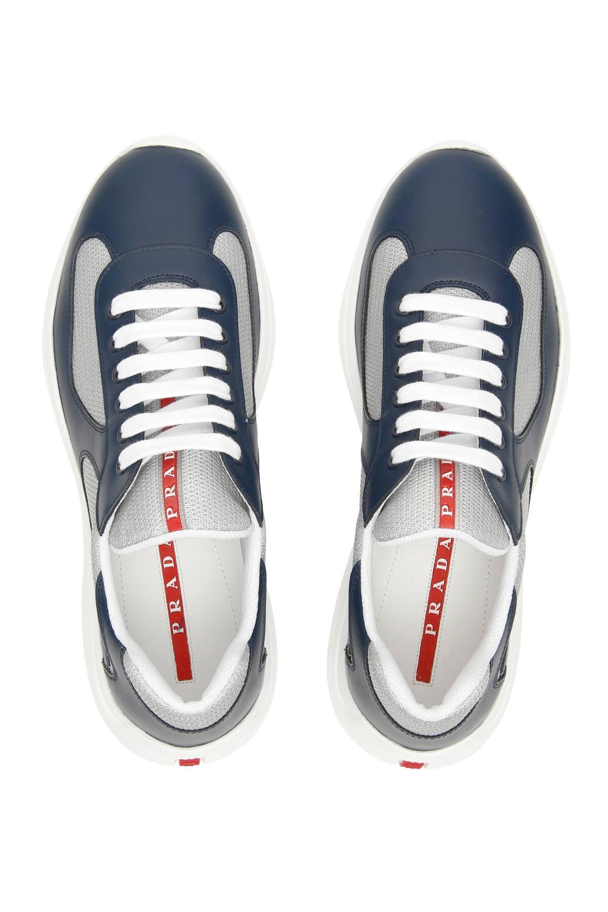 prada leather and technical fabric sneakers