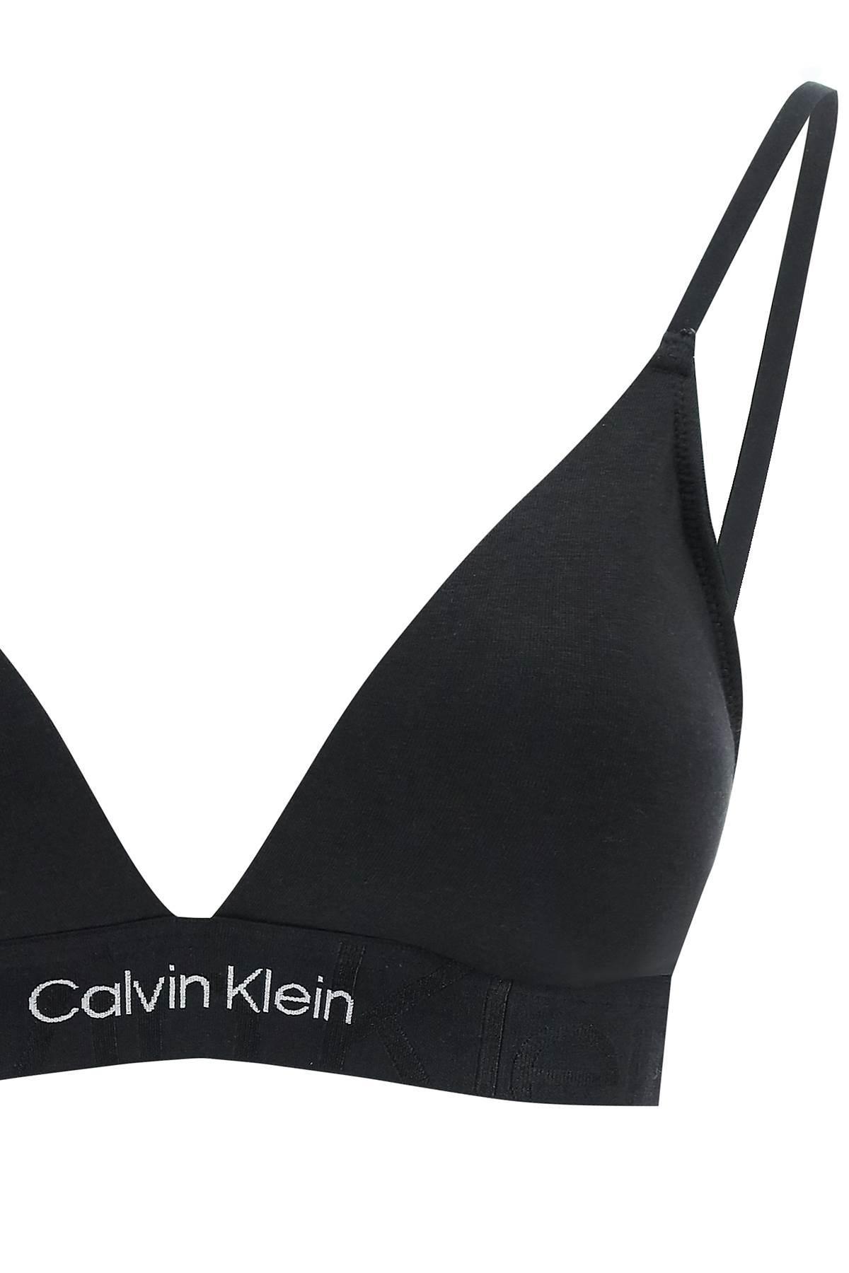 Calvin Klein Embossed Icon Triangle Bra in Black