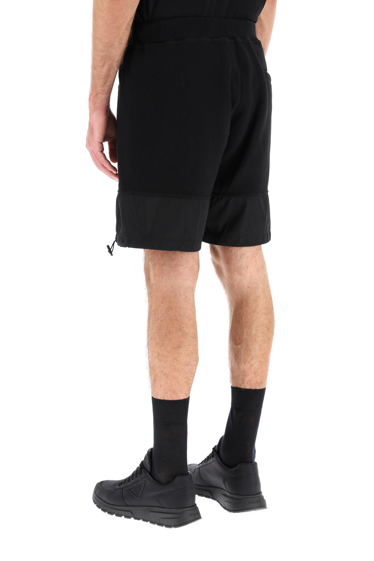 DSquared² Cotton Short Sweatpants With Nylon Inserts in Black for Men - Lyst