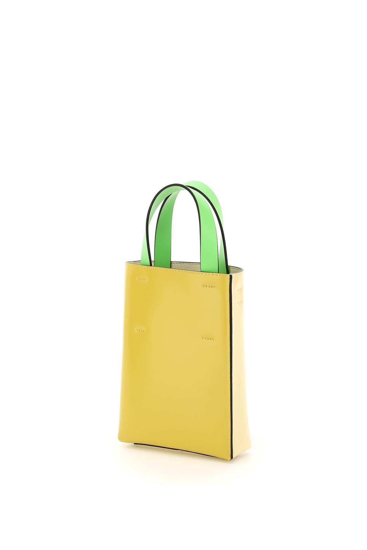 Marni Leather Museo Nano Tote Bag in Yellow/Green (Green) - Save 
