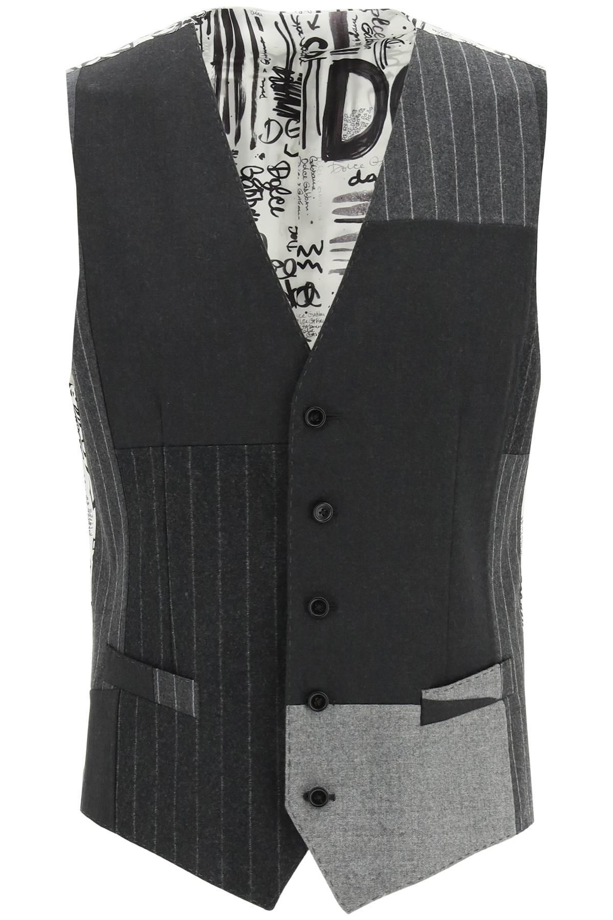 Dolce & Gabbana Five Button Vest In Wool in Black for Men Mens Clothing Jackets Waistcoats and gilets 