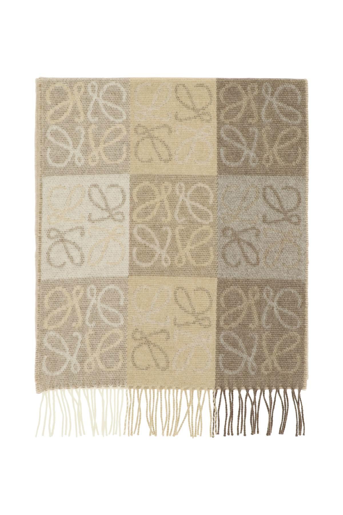 Loewe Wool And Cashmere Anagram Scarf in Natural | Lyst
